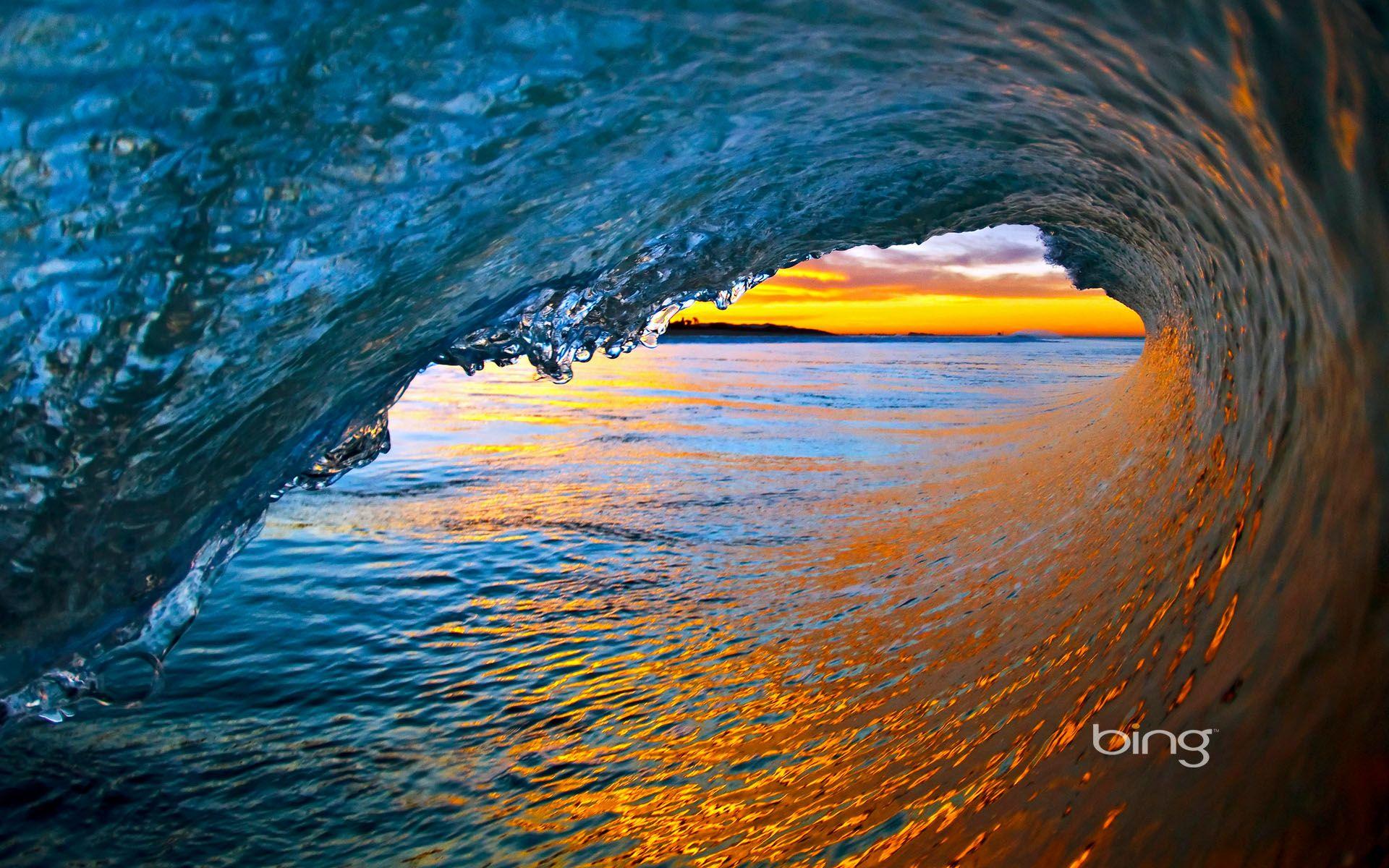 Sunset Surfing Wallpaper