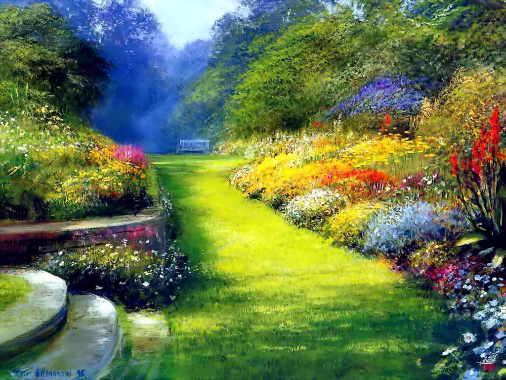 HD English Gardens. Gardening: Flower and Vegetables