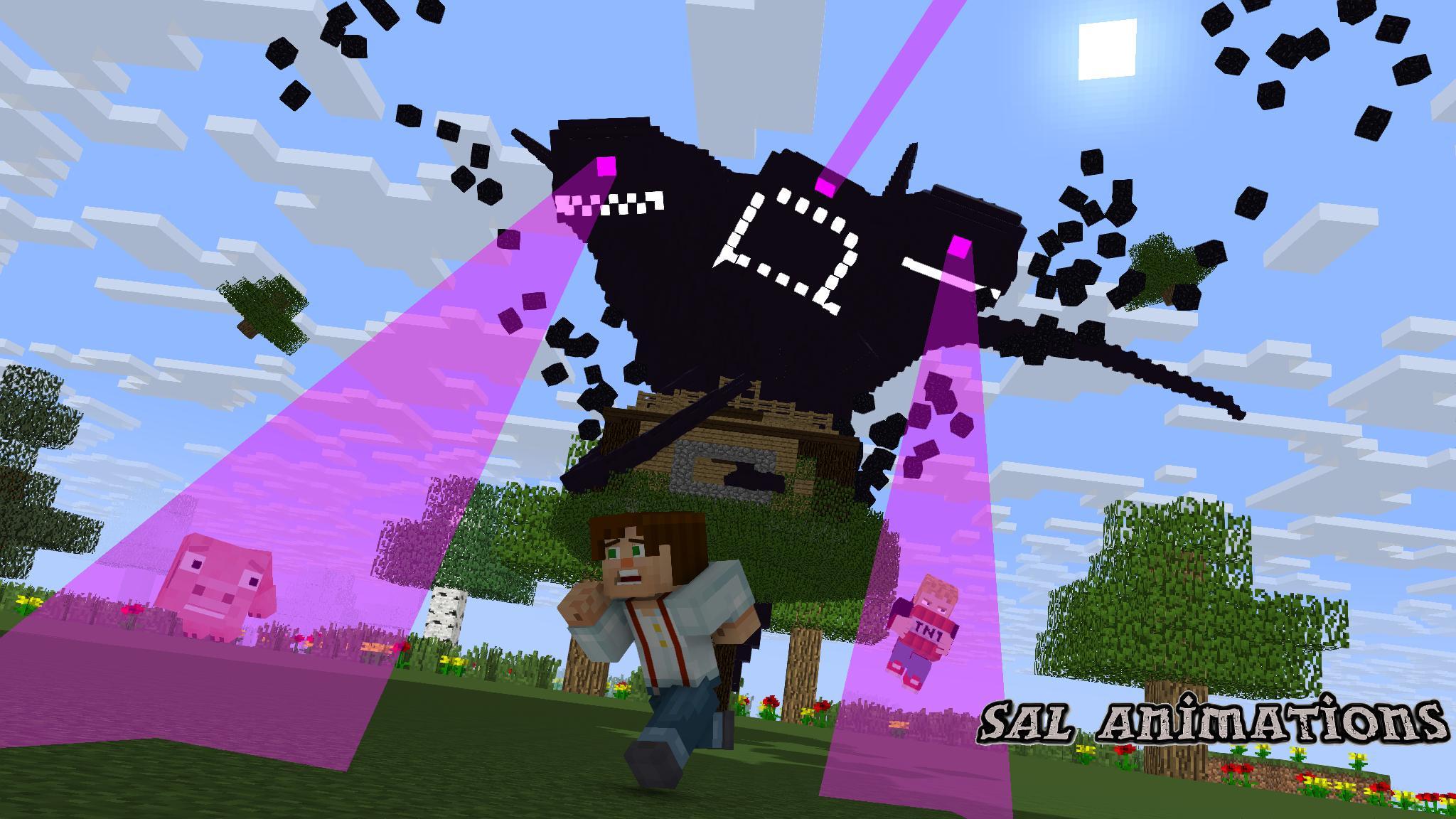 Download Minecraft Wither Storm Battle Wallpaper