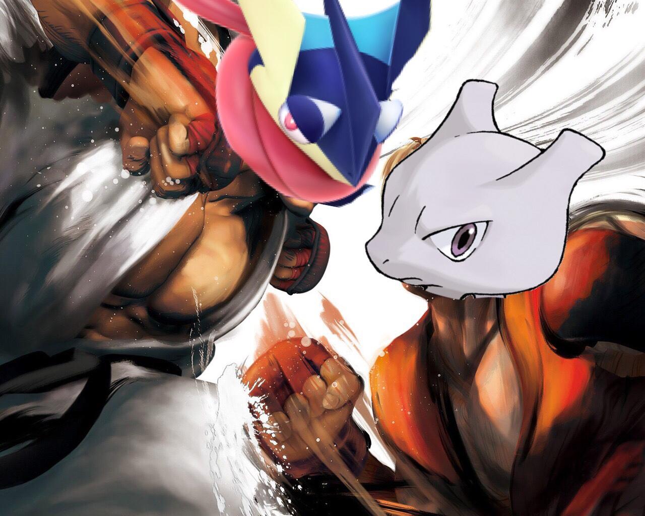 Battle between Friendly Rivals. Mewtwo vs. Greninja
