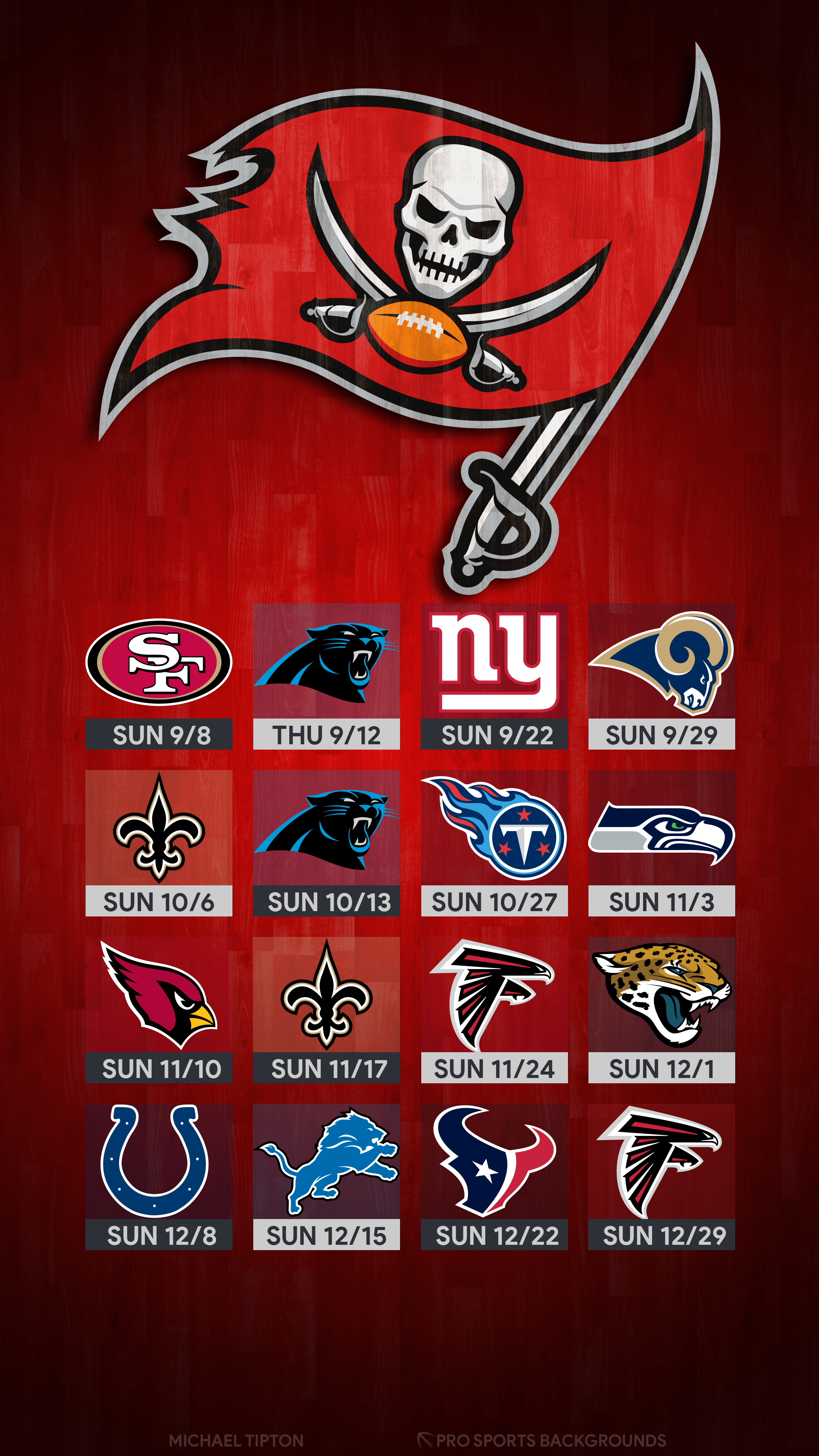 2019 Tampa Bay Buccaneers Schedule: Downloadable Wallpaper