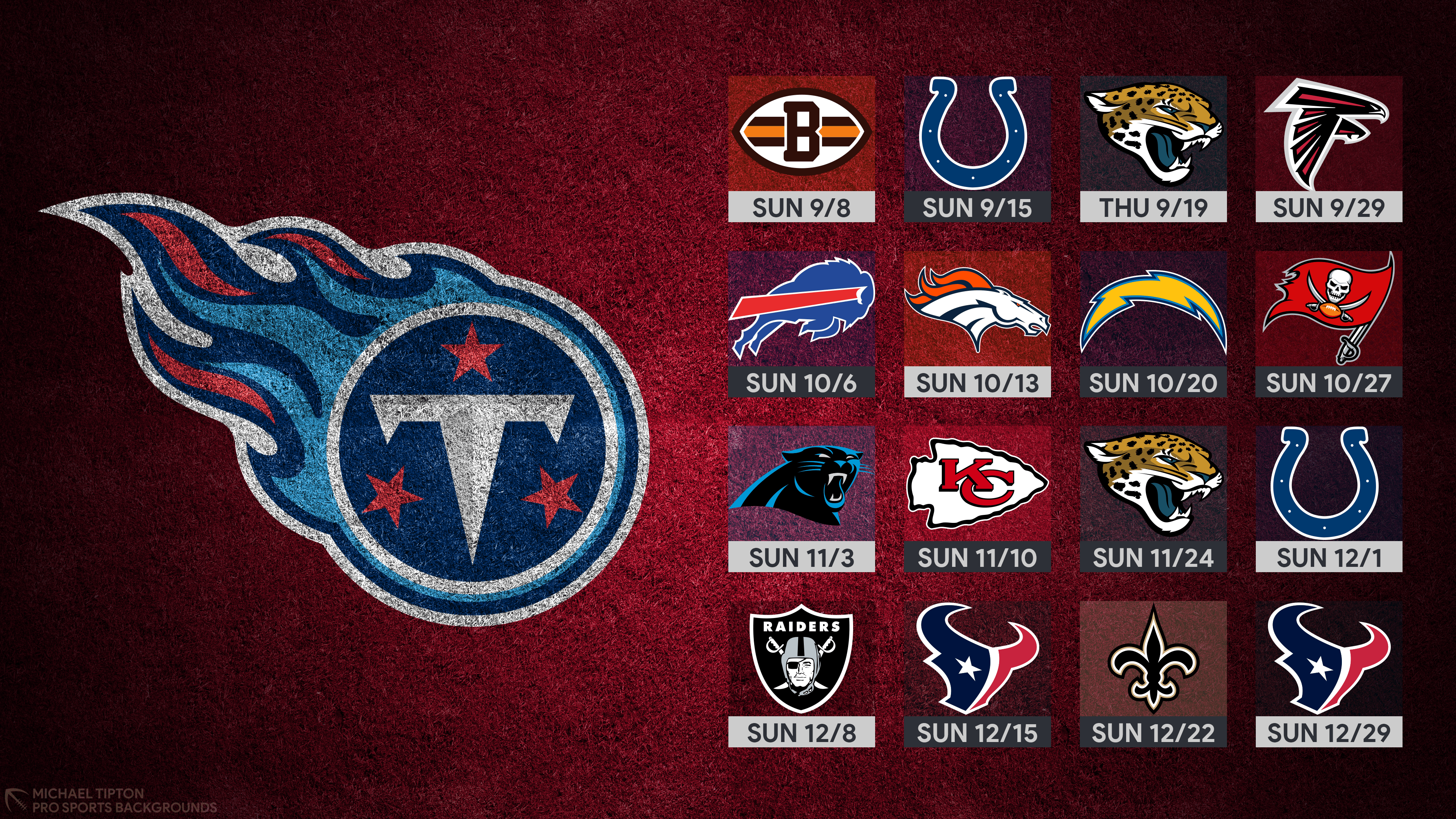 2019 Tennessee Titans Schedule: Downloadable Wallpaper