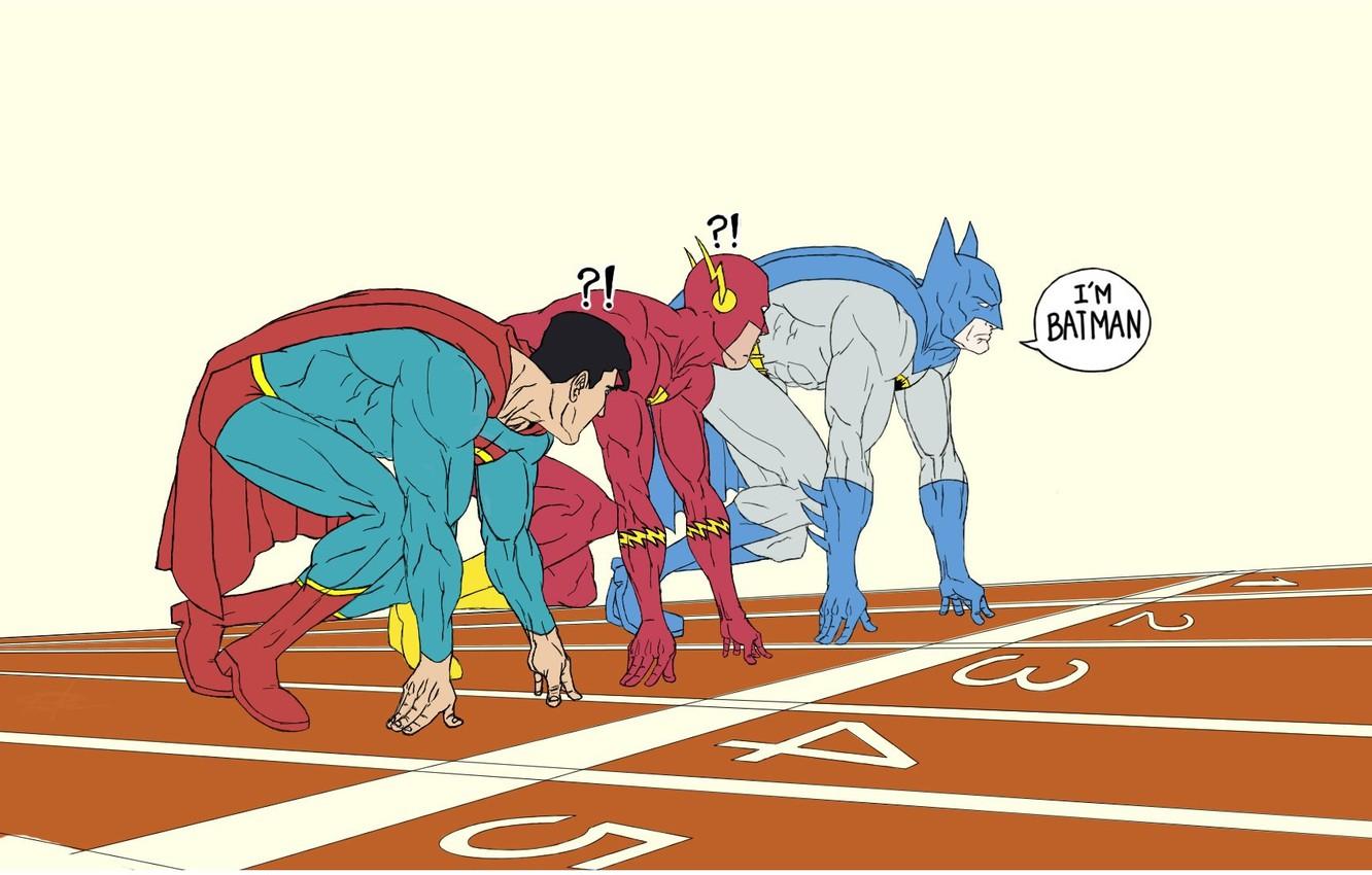 Wallpaper Batman, race, Superman, Flash, The Flash, DC comics image