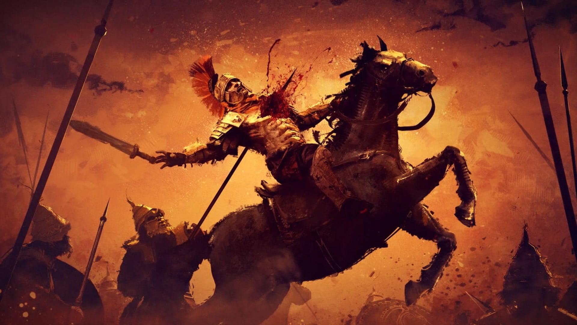 Knight riding horse digital wallpaper, video games, Ryse: Son