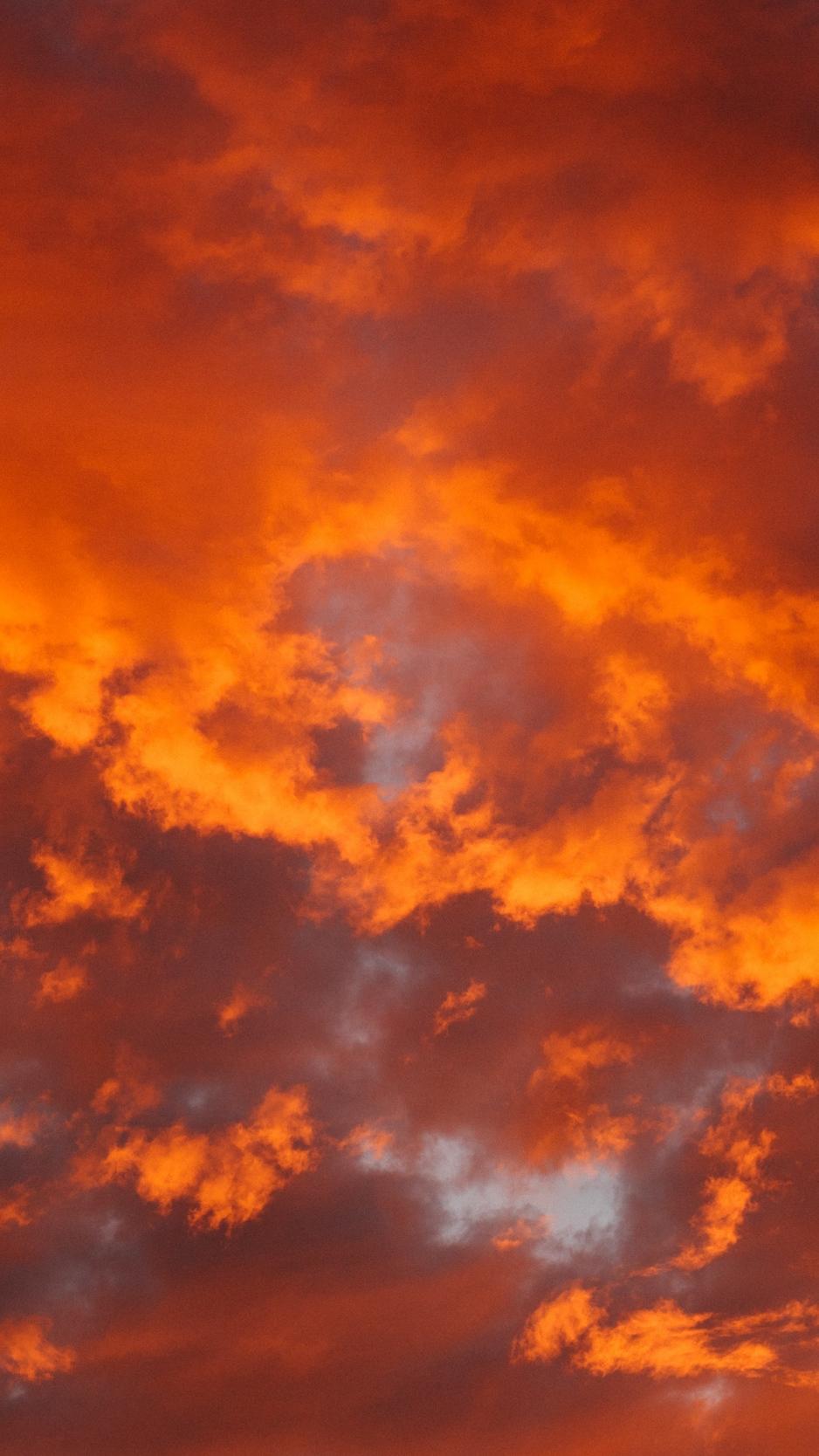 Download Wallpaper 938x1668 Clouds, Fiery, Orange, Porous Iphone 8 7