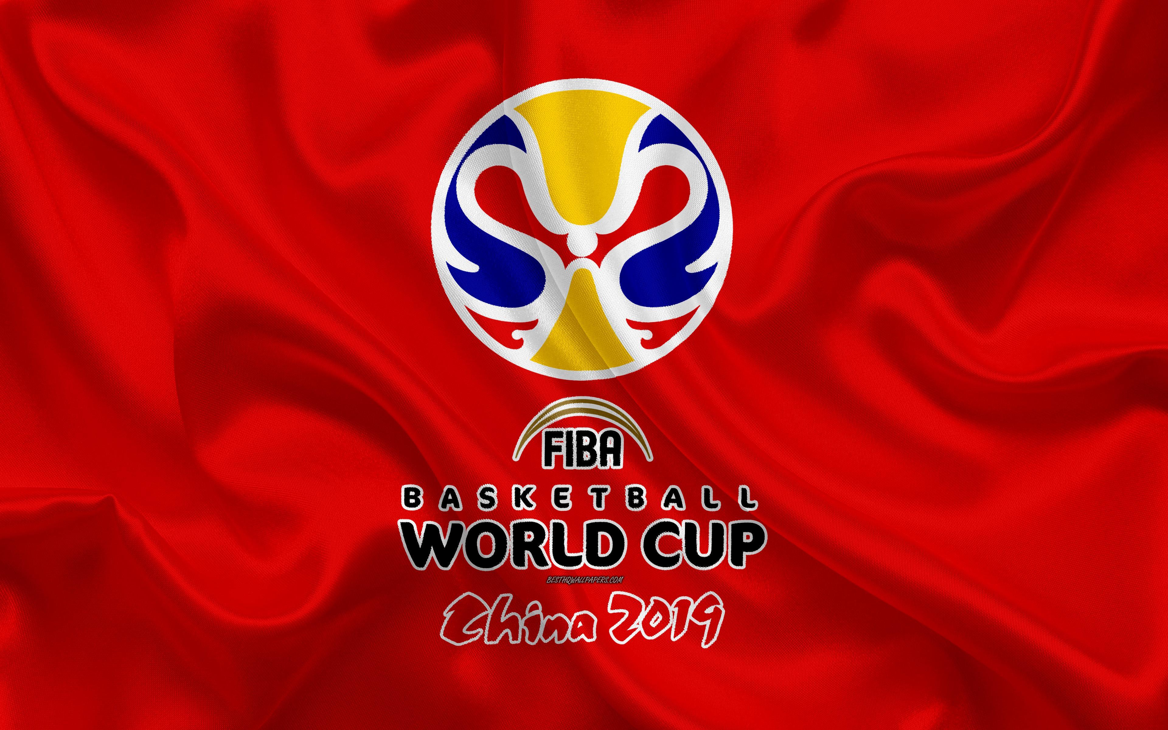 Download wallpaper FIBA Basketball World Cup logo, 4k, emblem