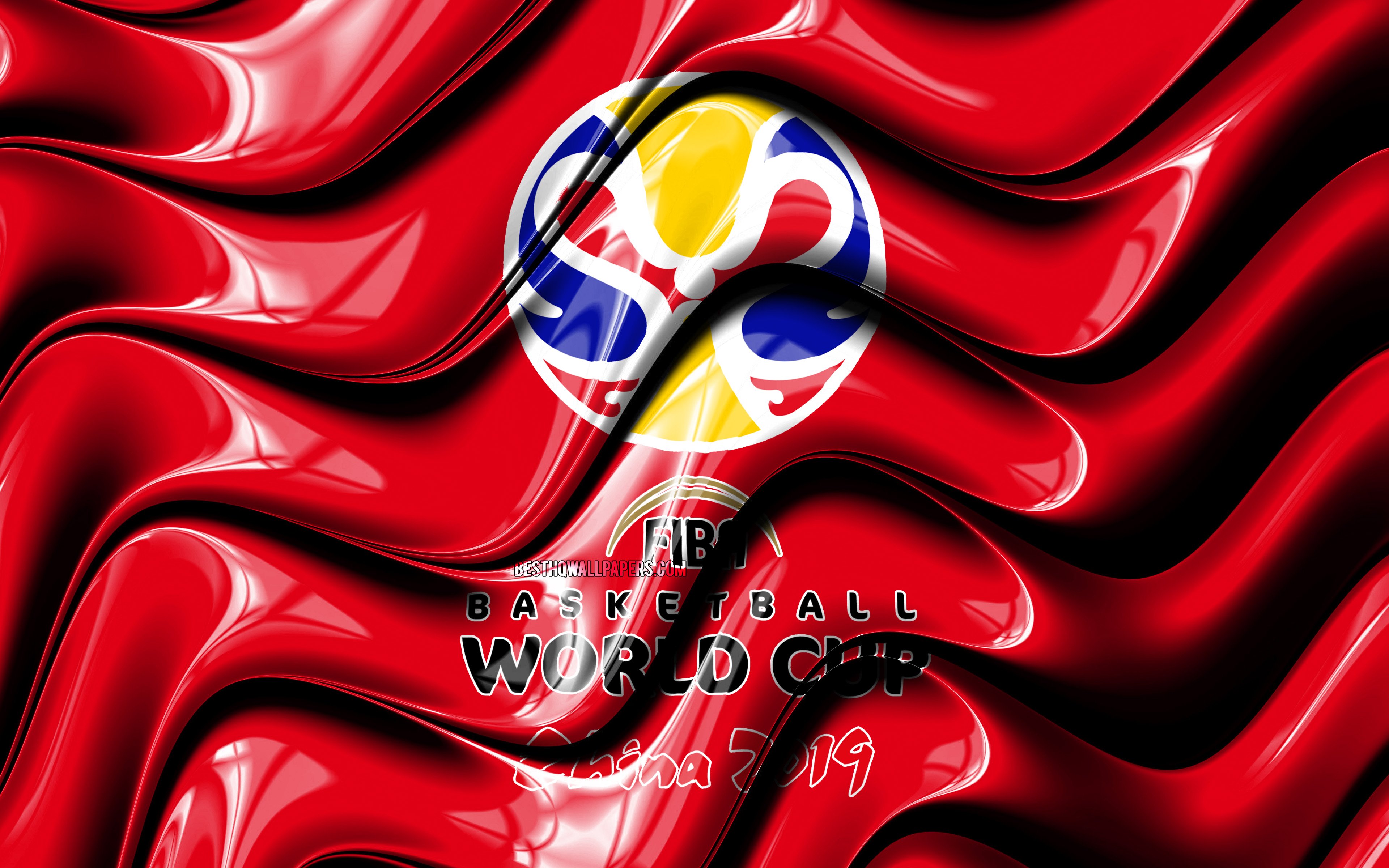 Download wallpaper FIBA Basketball World Cup 2019 Flag, 4k, China