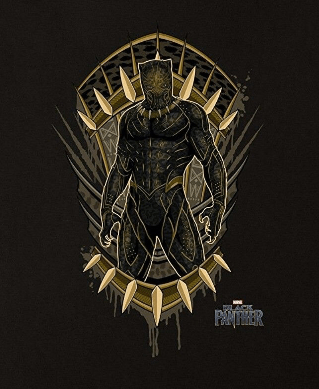 Black Panther Movie Poster Featuring Erik Killmonger In Golden
