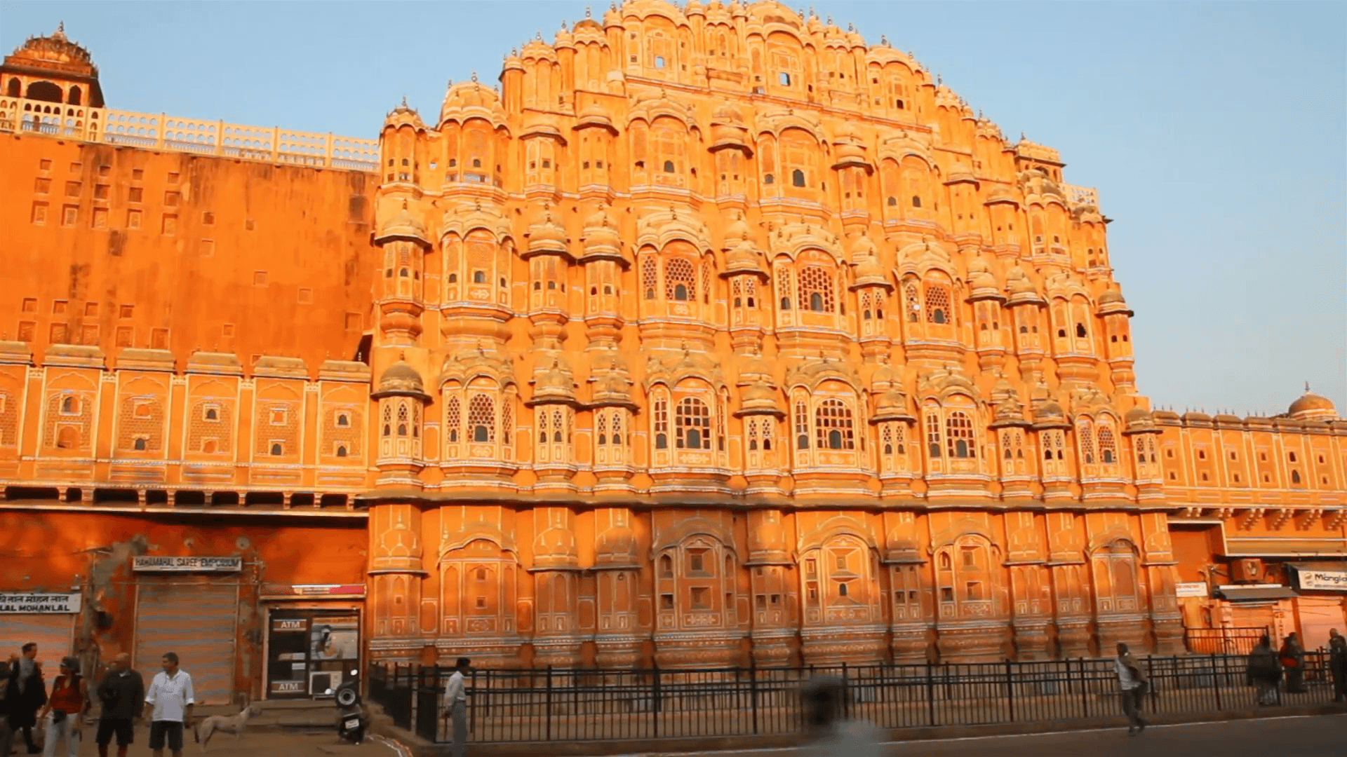 hawa mahal of winds in Jaipur India Stock Video Footage