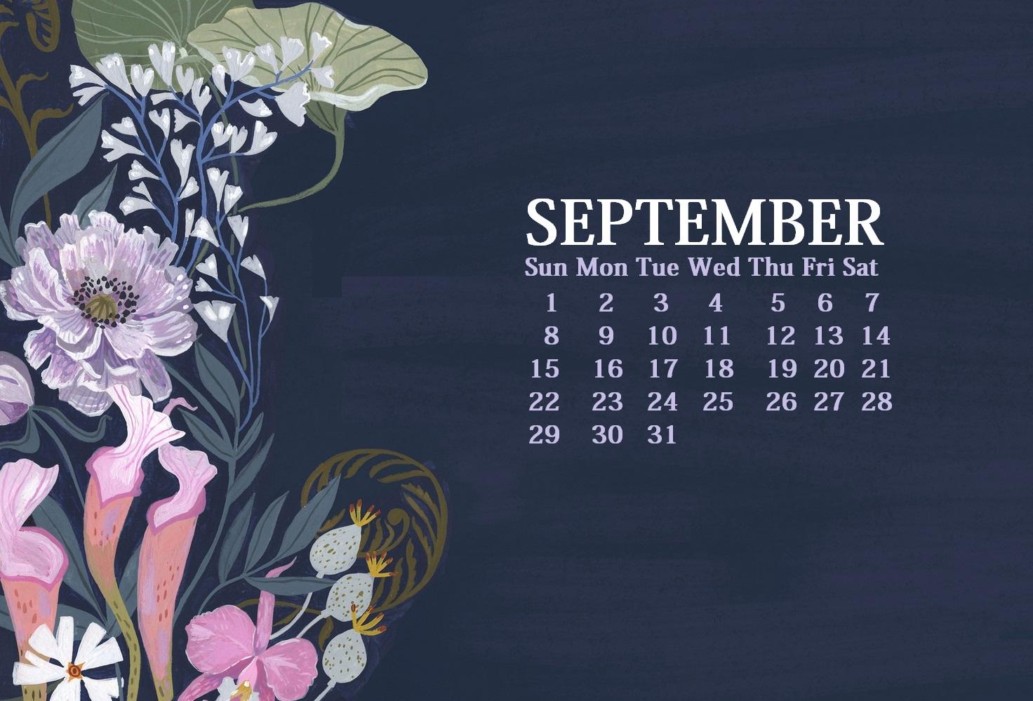 September 2019 Calendar Desktop Wallpaper