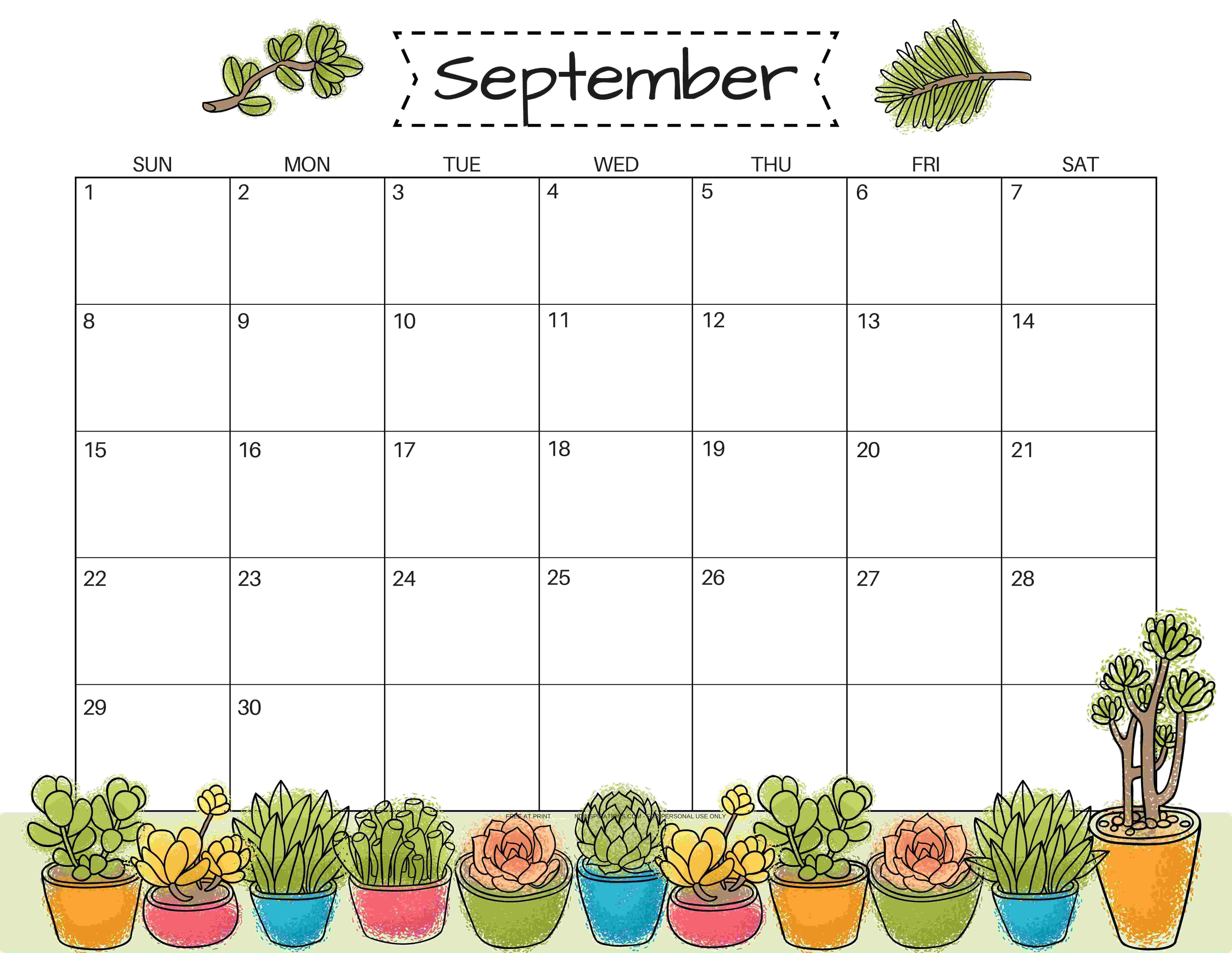 Cute September 2019 Calendar Wallpapers Image