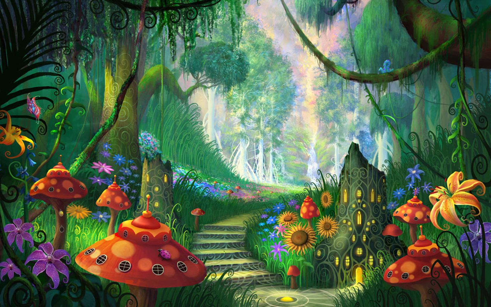 Beautiful Magic Fantasy Garden Wallpaper​-Quality Image and Transparent PNG Free Clipart