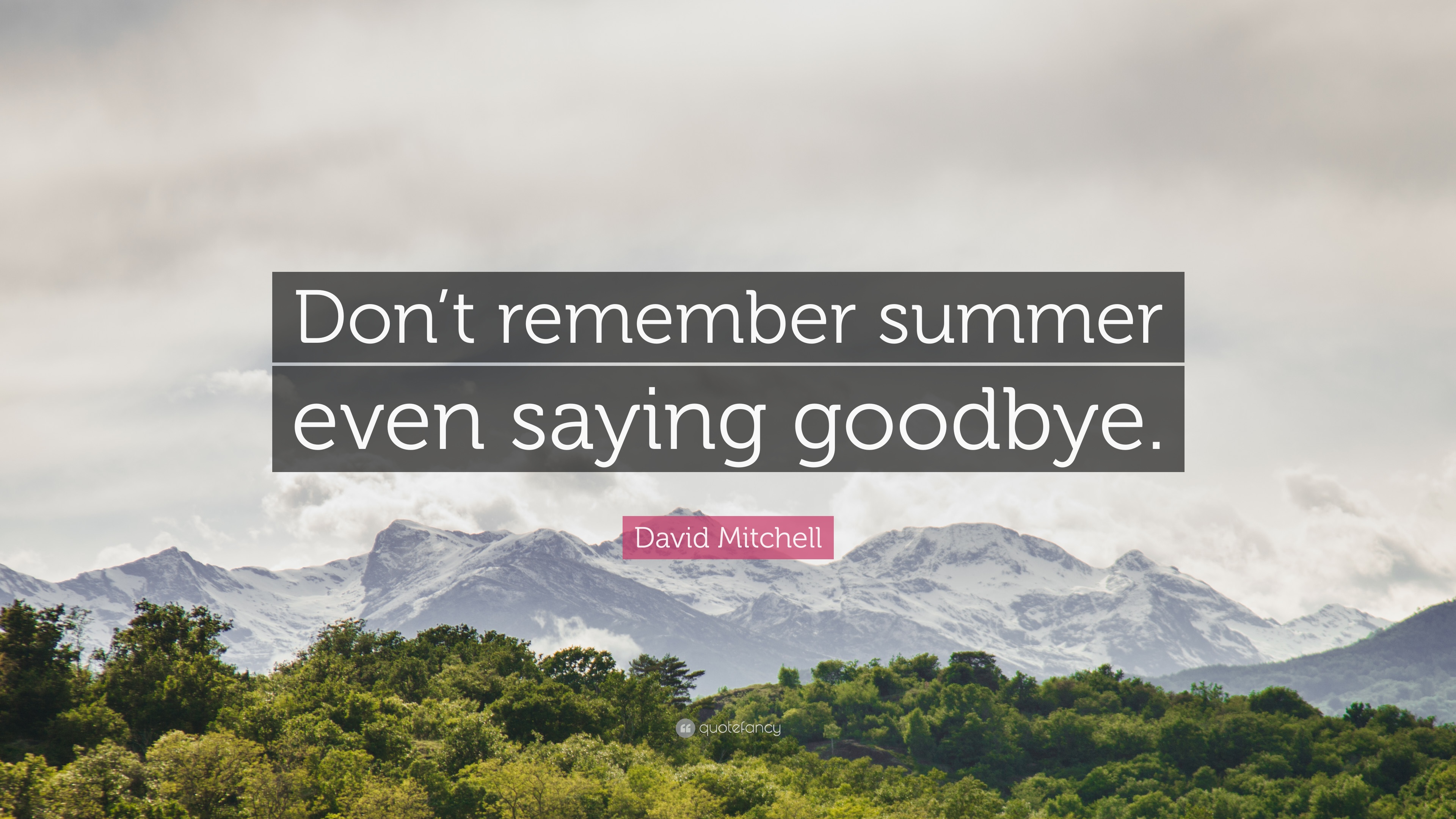 David Mitchell Quote: “Don't remember summer even saying goodbye