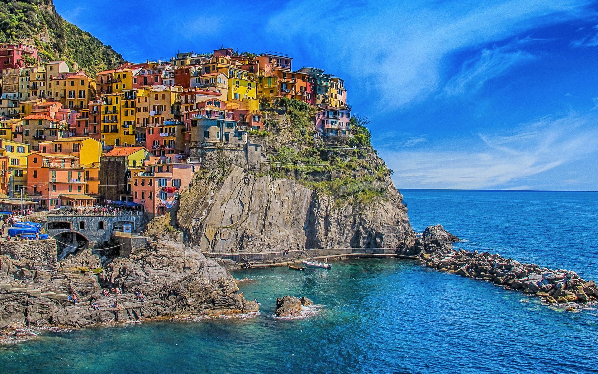 Download wallpaper Italy, Positano, HDR, village, sea, Amalfi Coast