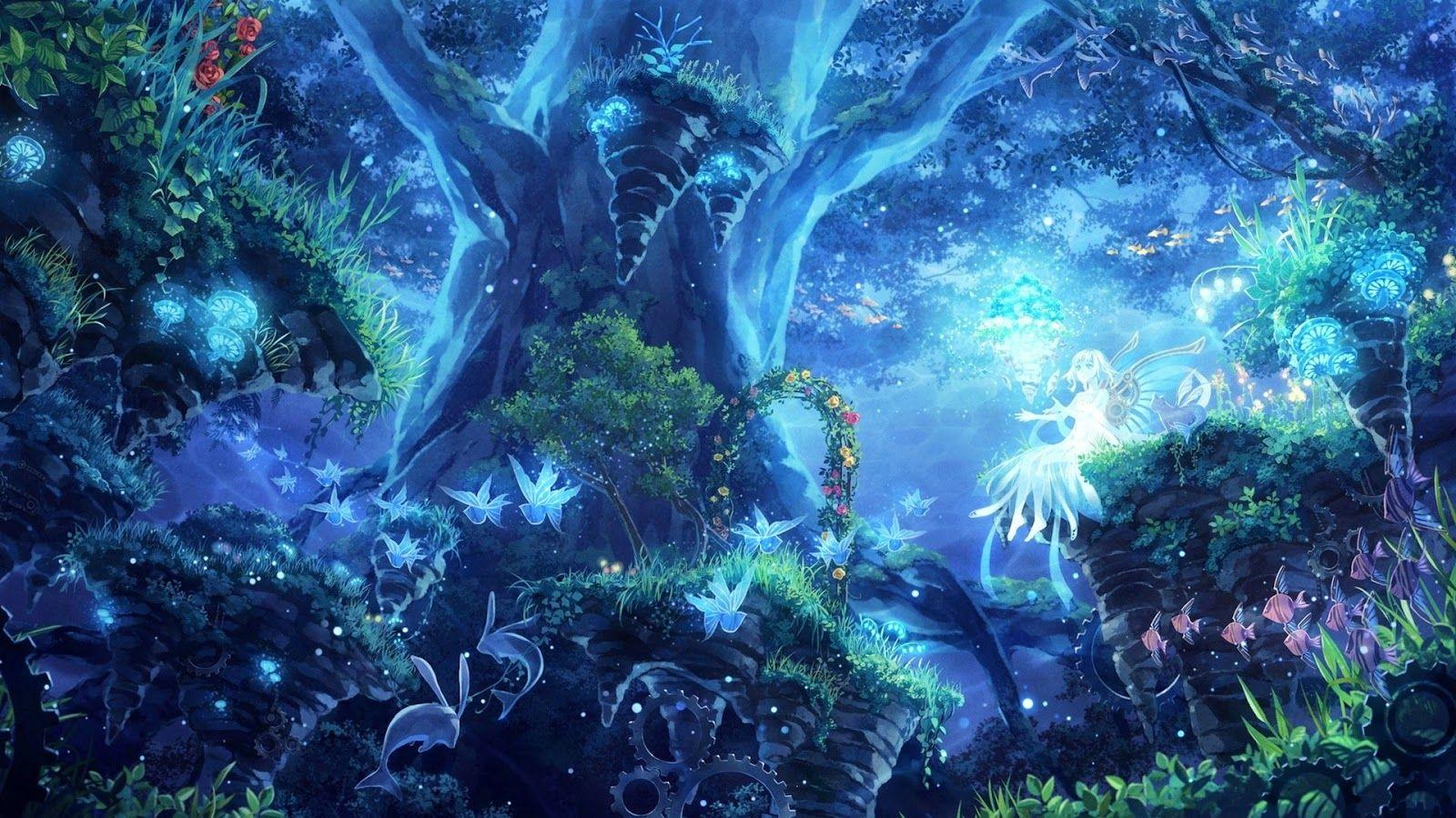 Fairy Forest at Night Wallpaper