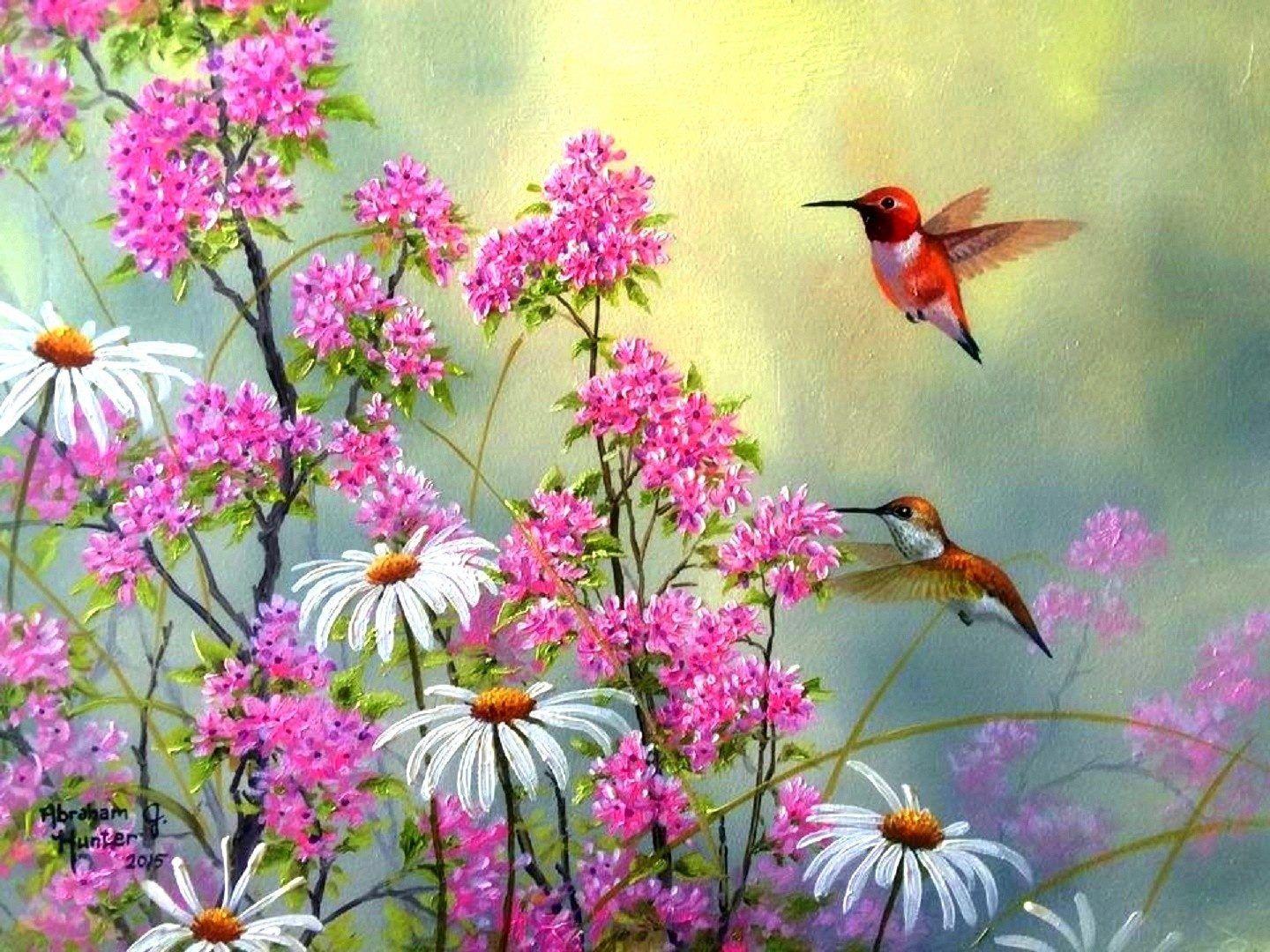 Spring Hummingbird Wallpaper