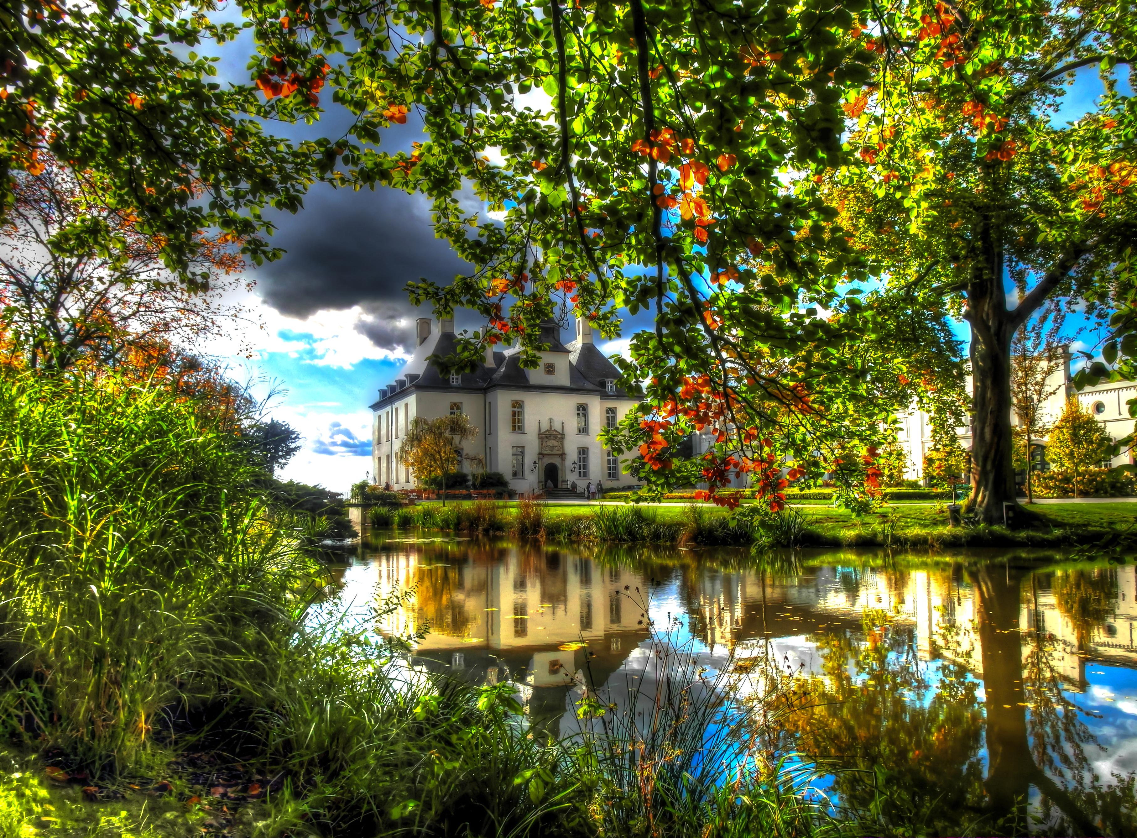 Download 3629x2674 Big House, River, Water Reflection, Like