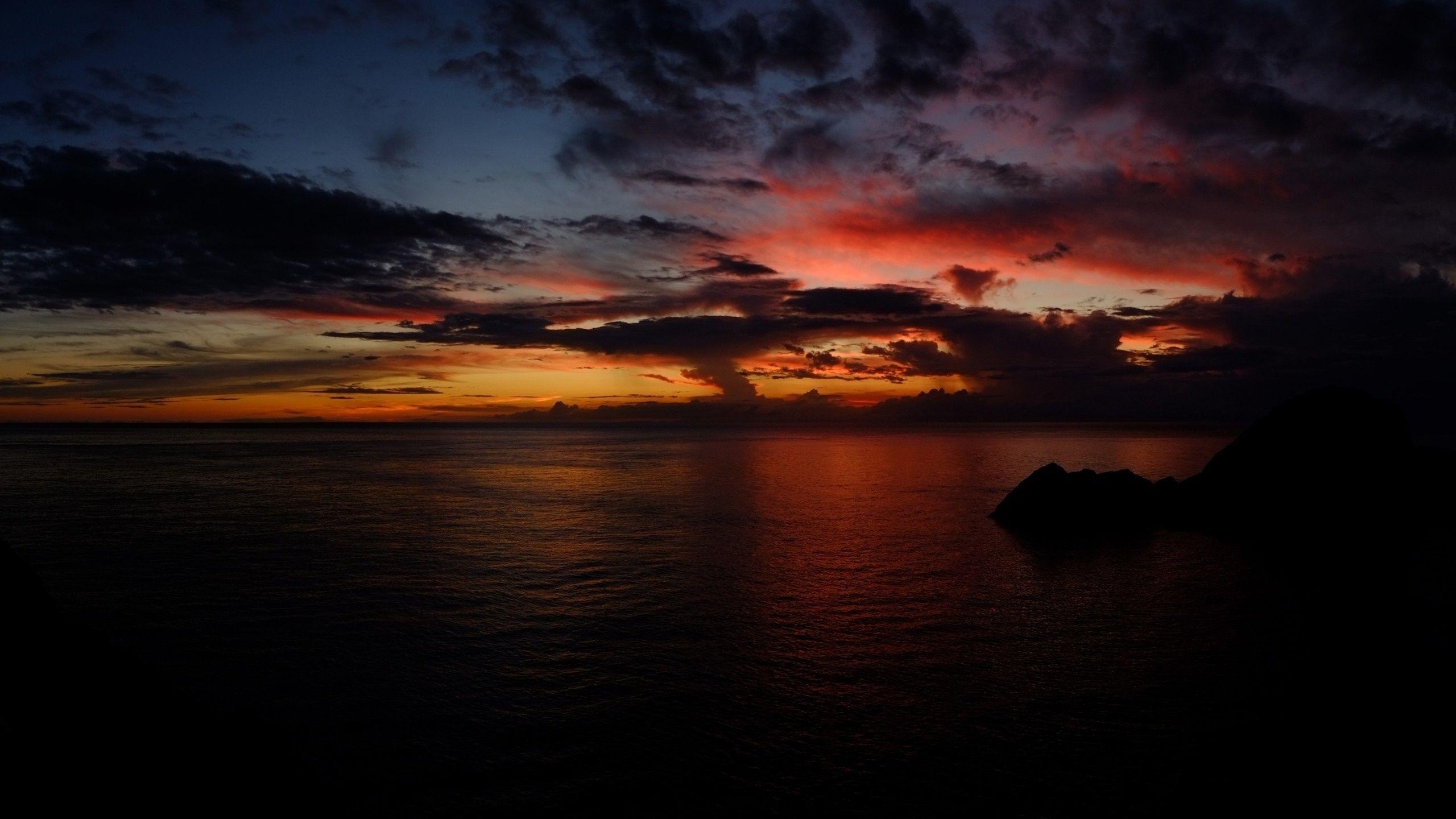 dark sunset HDx1440 Sunset Clouds & Dark Ocean desktop PC
