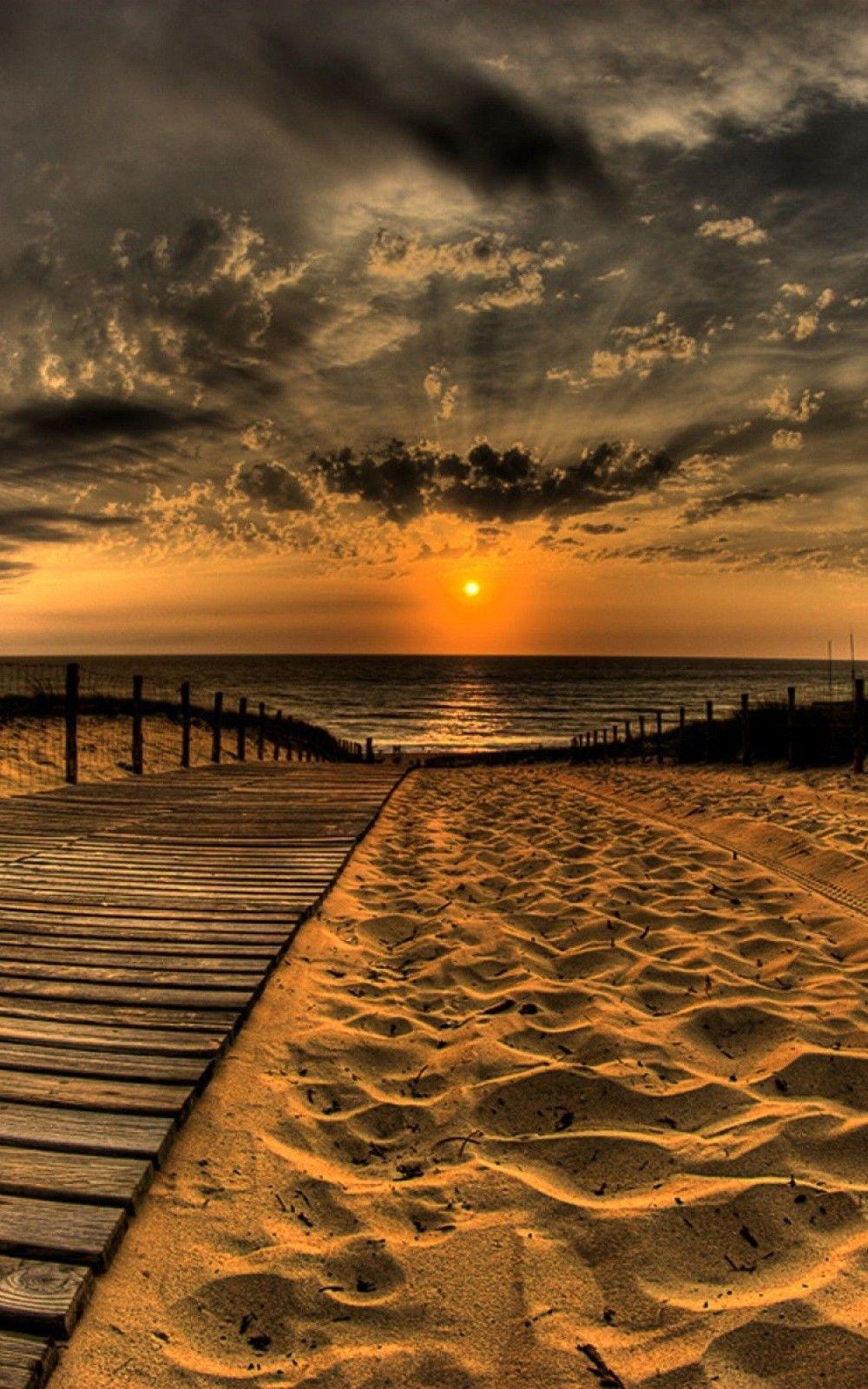 Nature iPhone 6 Plus Wallpaper Path Sea Sunset Sand iPhone