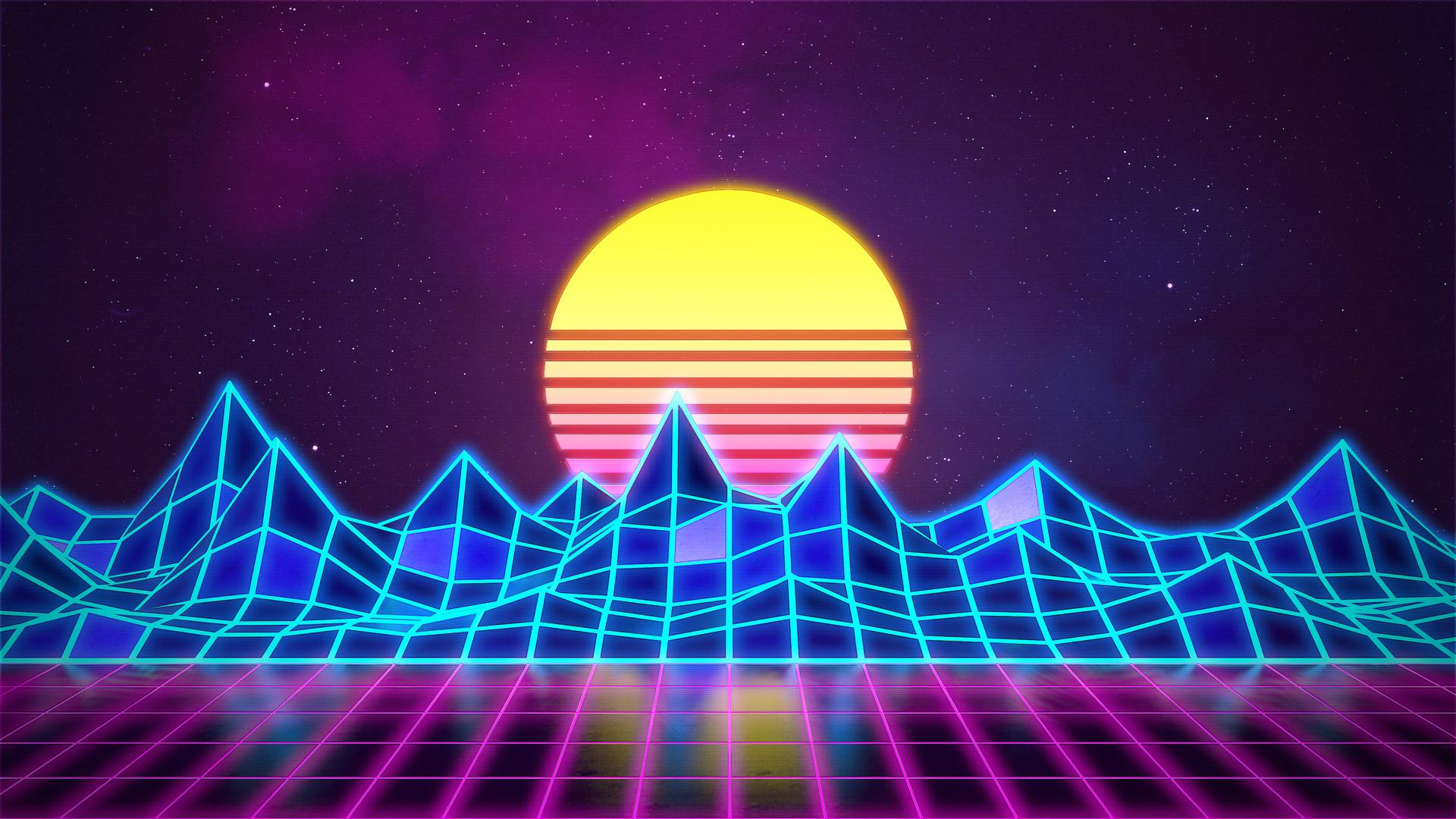 Retrowave Wallpaper Synth Wave Free Wallpaper & Background