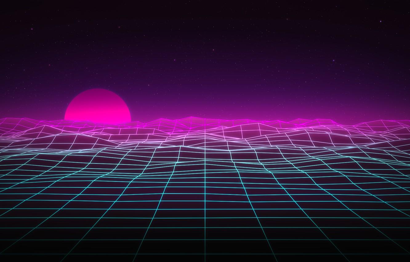 Wallpaper The sun, Music, Space, Background, Neon, 80's
