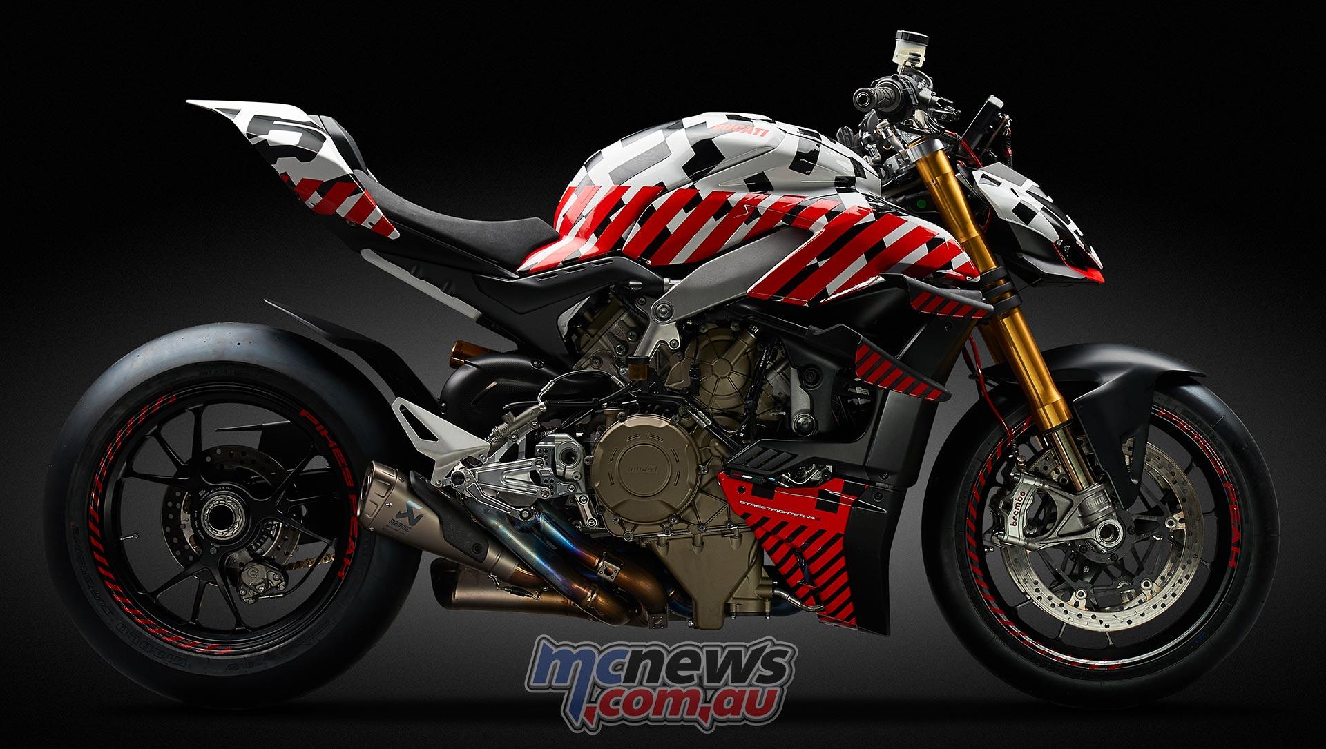 Ducati Streetfighter V4 prototype unveiled for Pikes Peak. MCNews