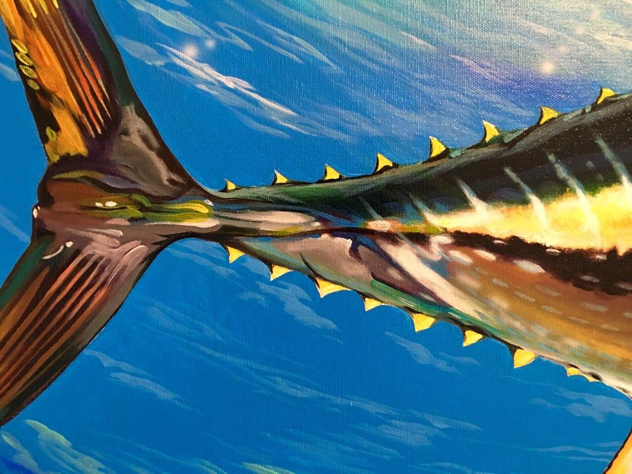 Yellowfin Tuna (close up) by Clint Eagar. Art in 2019