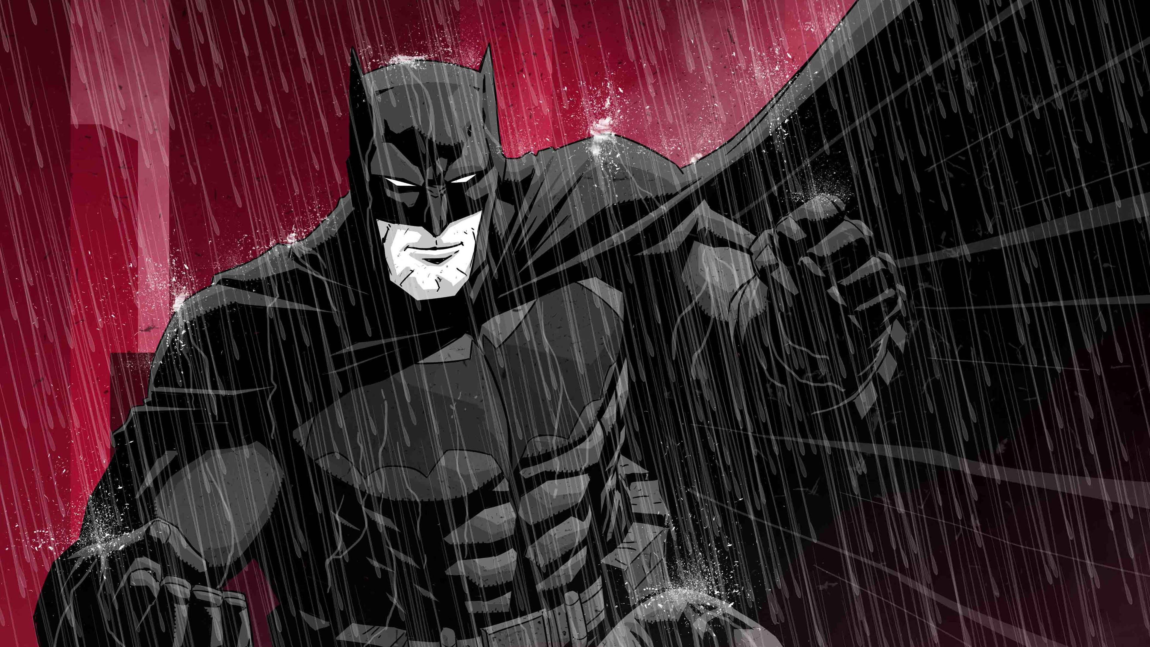 Batman Red Background Art, HD Superheroes, 4k Wallpaper, Image
