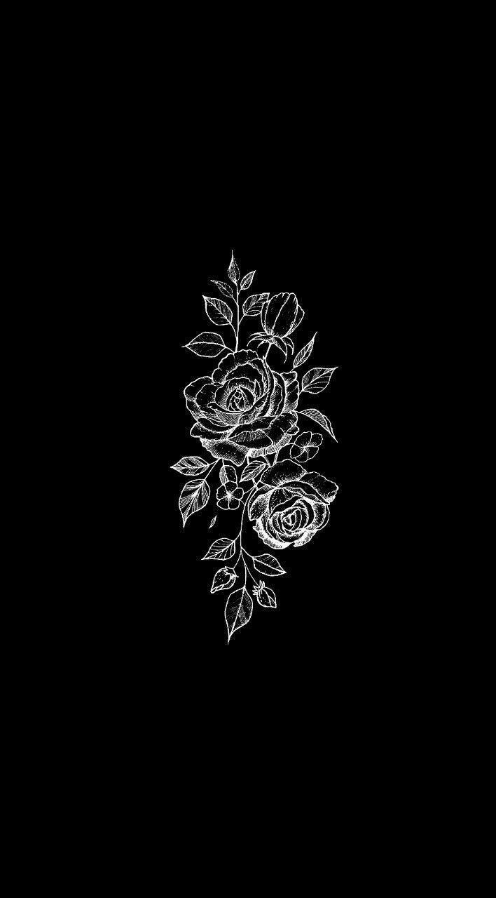 Minimalist background. Black flowers wallpaper, Black aesthetic