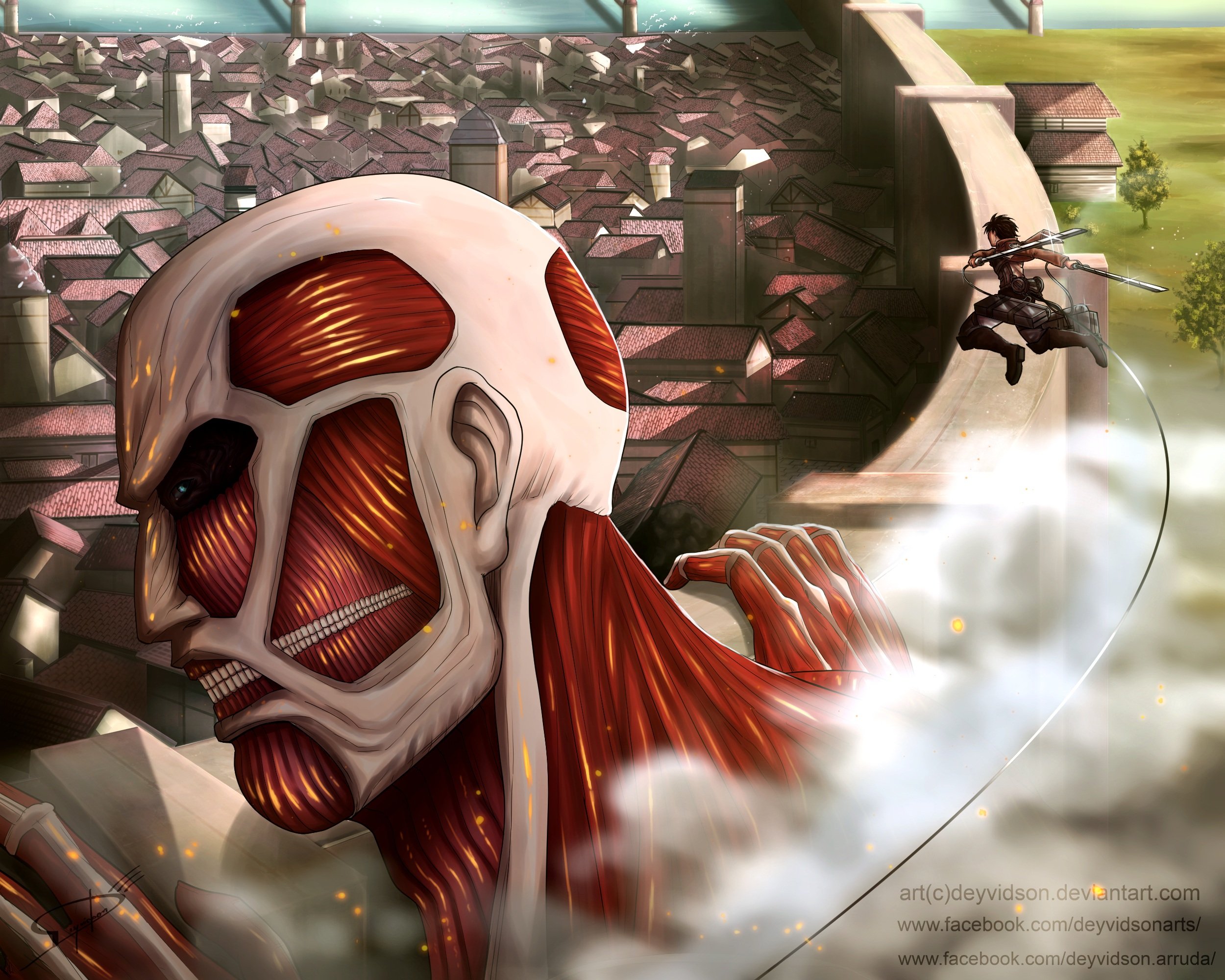 Colossal Titan, Eren Yeager wallpaper and background. Anime