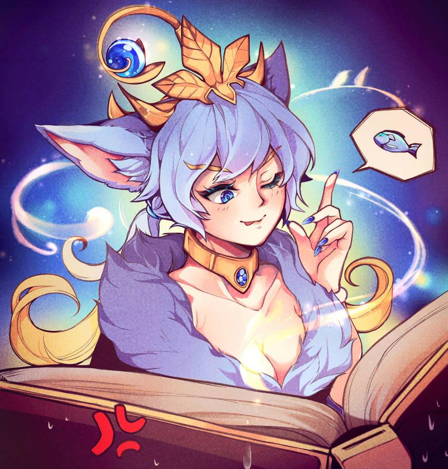 I drew Yuumi in human form.She picked a place with fishes