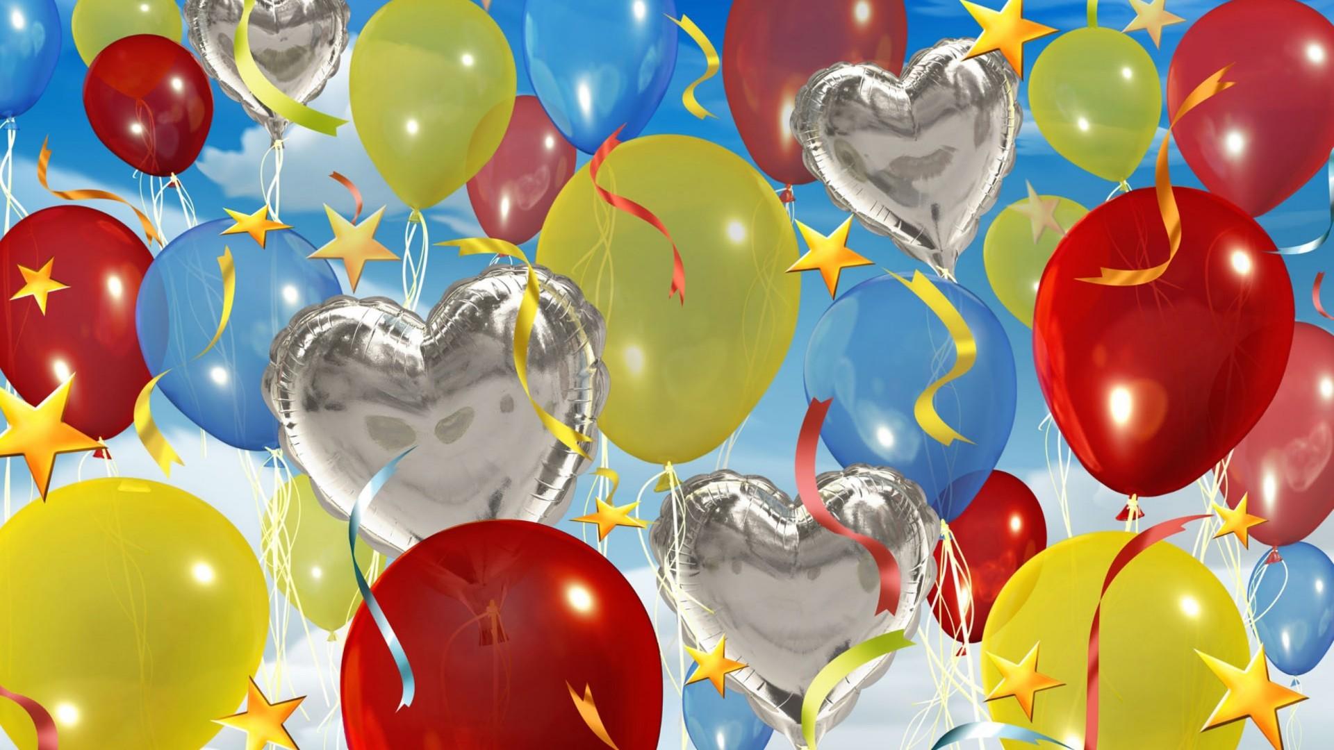 Different beautiful balloons for birthday wallpaper and image