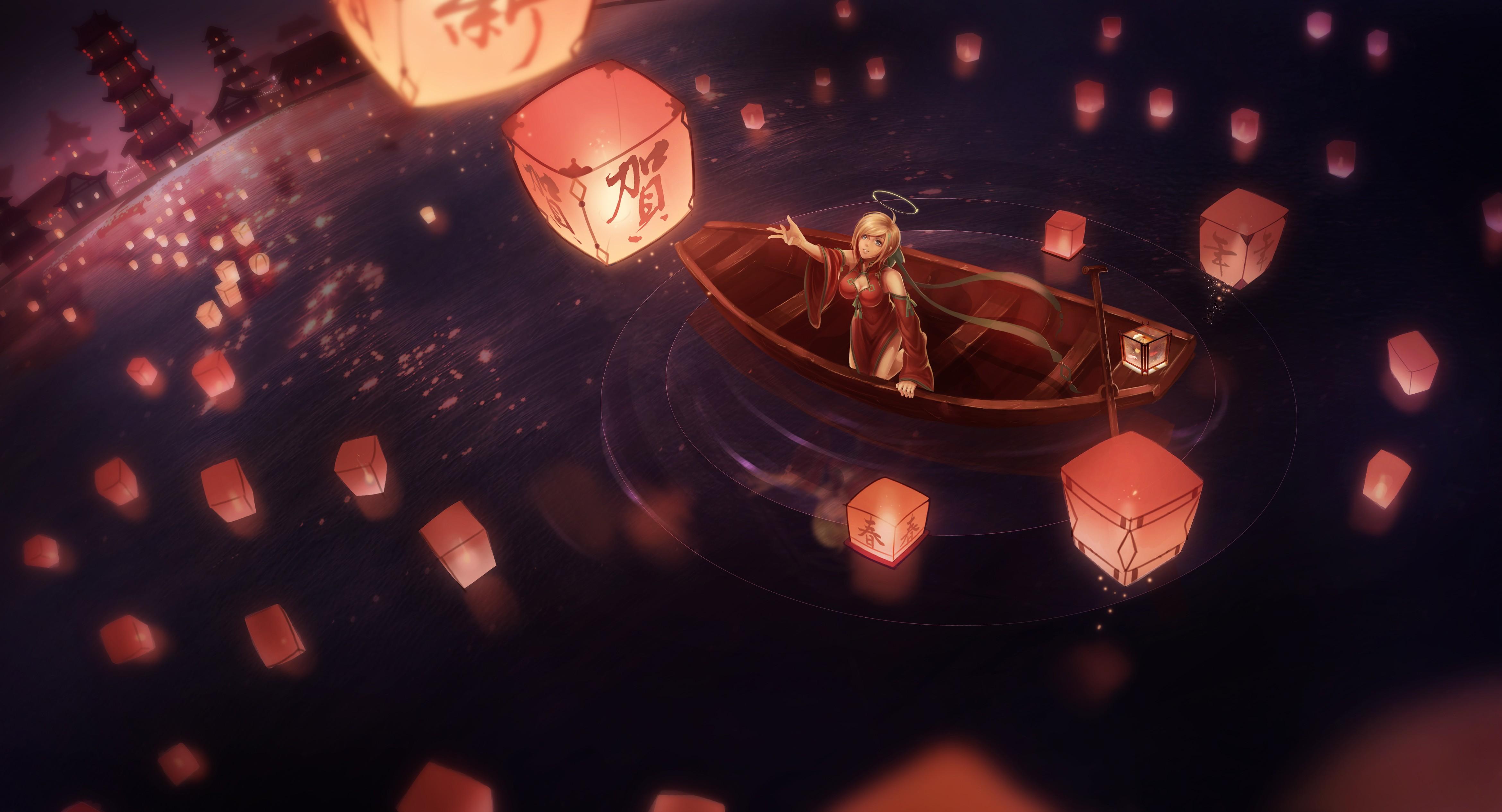 Floating Lantern Desktop Background