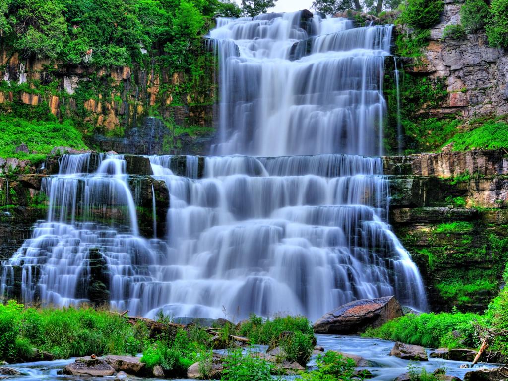 Beautiful Waterfalls Sceneries HD Wallpaper, Background Image