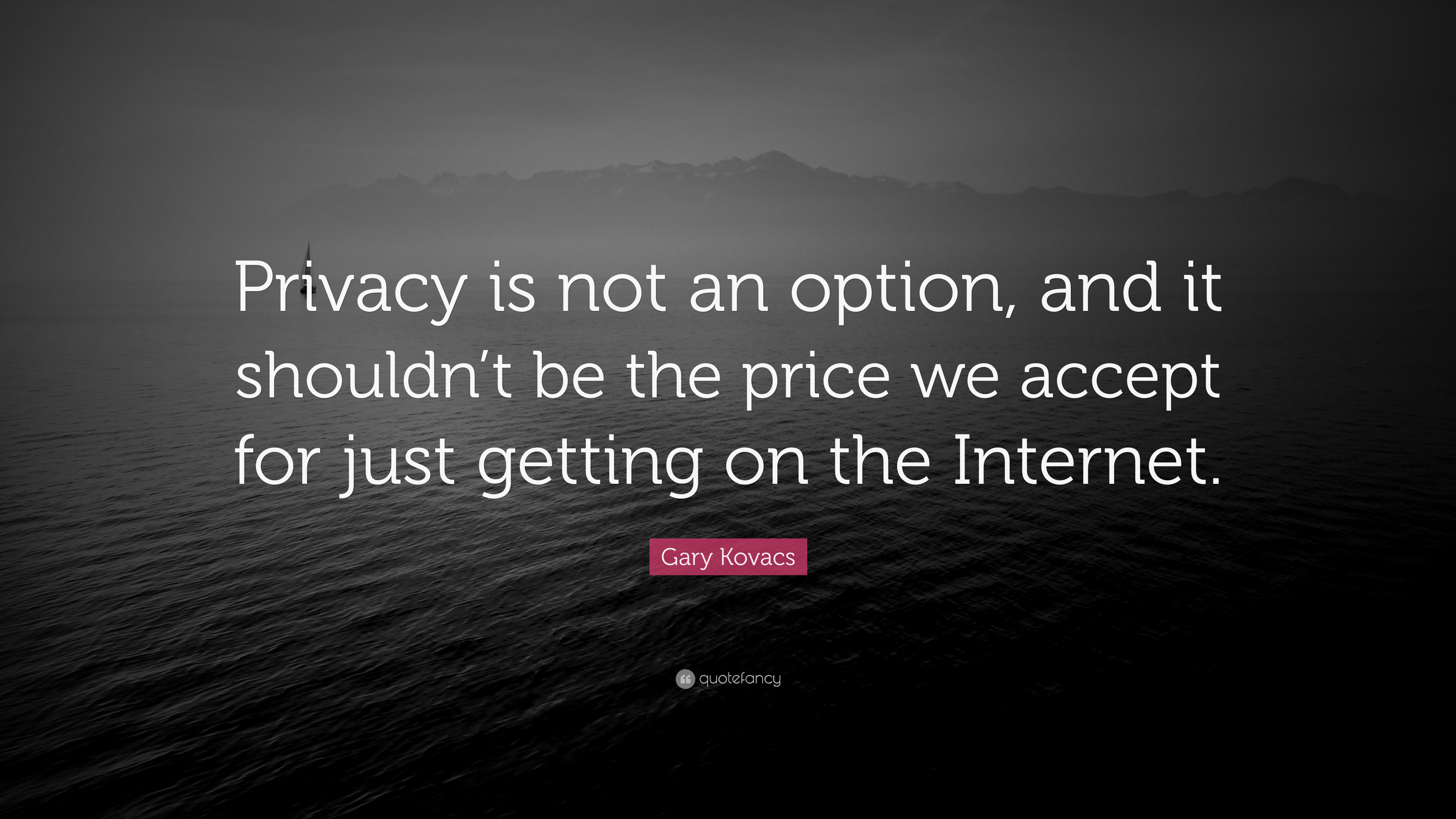 Gary Kovacs Quote: “Privacy is not an option, and it shouldn't be