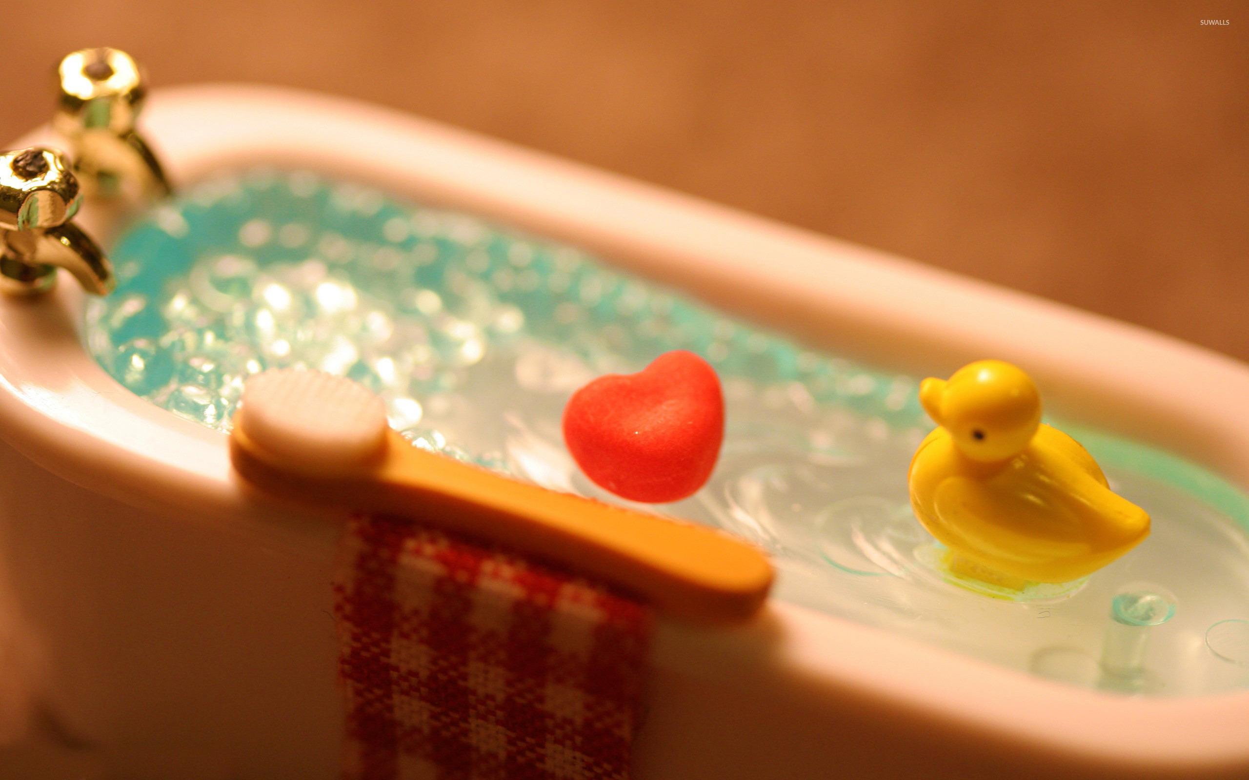 Rubber ducky taking a bath wallpaper wallpaper