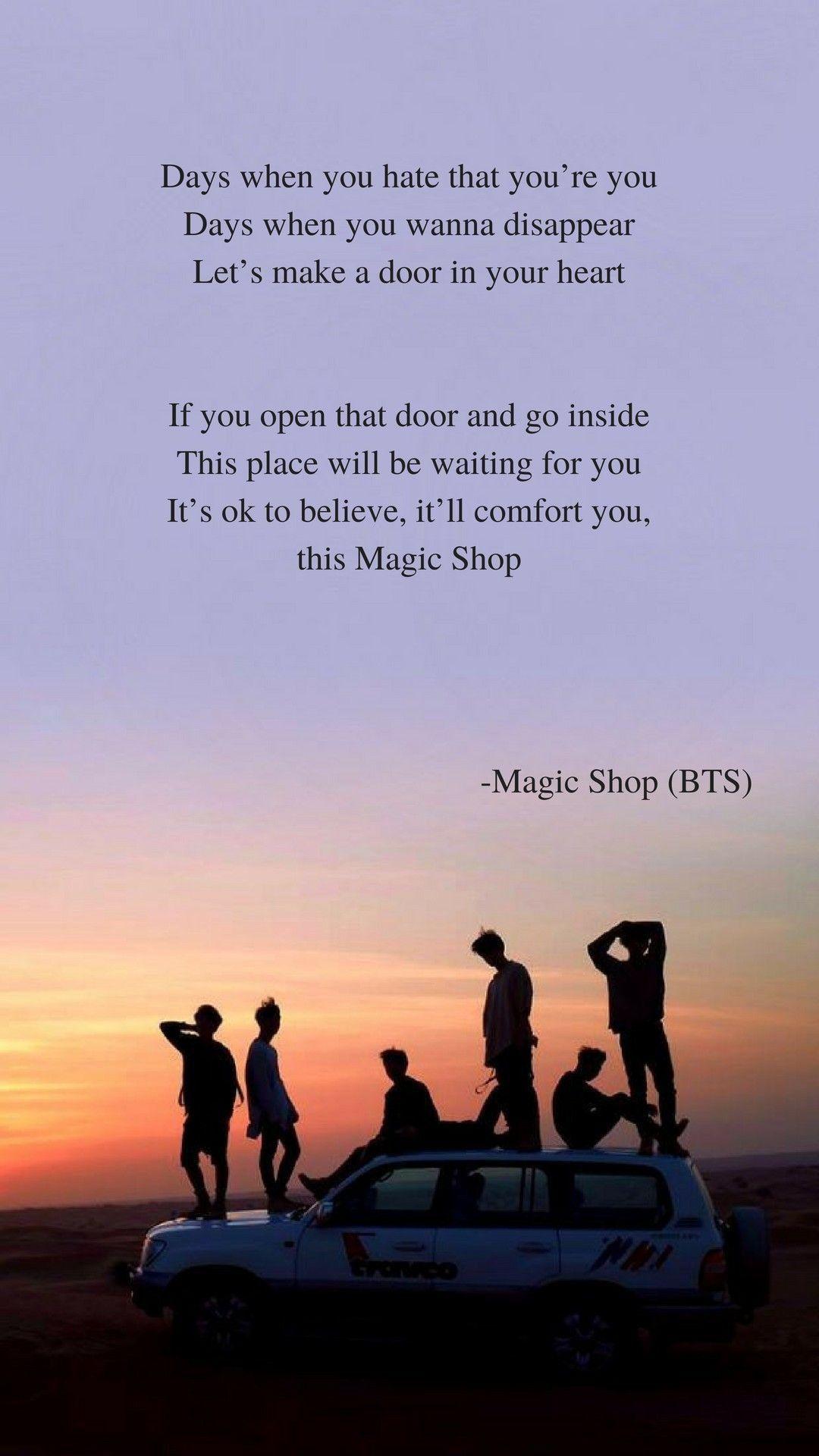 Magic shop by BTS lyrics wallpaper. emotions en 2019. Fond d'écran