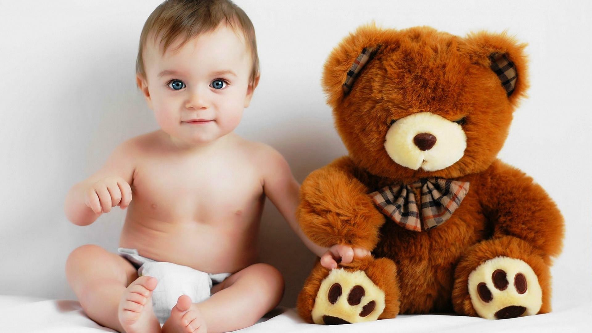 Cute Babies With Toy Baby Boy Background HD Wallpaper