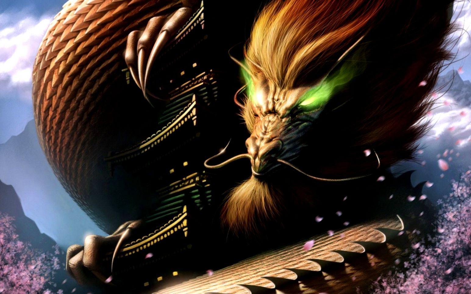 Dreamy Fantasy Dragons Horns 3D Artwork Wallpaper. Wallpaper