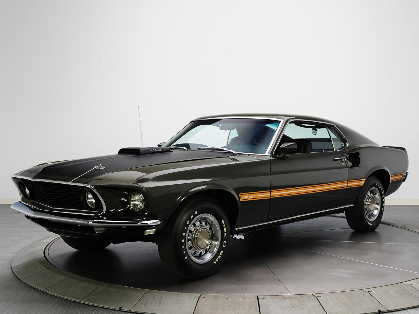 Picture Ford Mustang mach 1 Cobra jet 1969 Black Cars