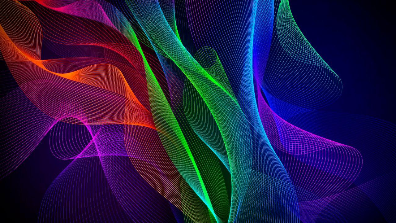 Wallpaper Waves, Colorful, Razer Phone, Stock, HD, Abstract