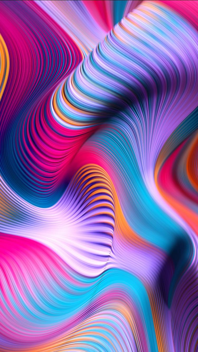 Colorful Abstract Waves 4K Wallpaper