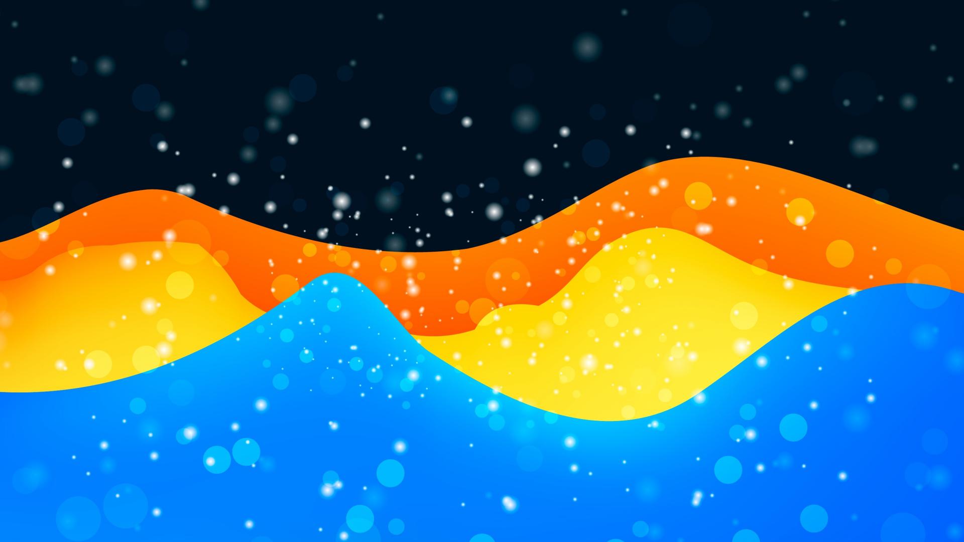 Download 1920x1080 Wallpaper Colorful Waves, Dots, Abstract, 4k