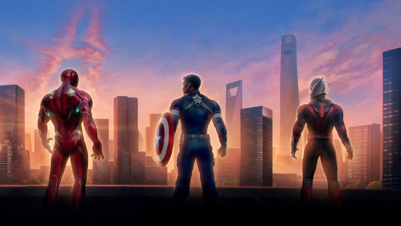 Wallpaper Avengers: Endgame, Avengers Iron Man, Captain America