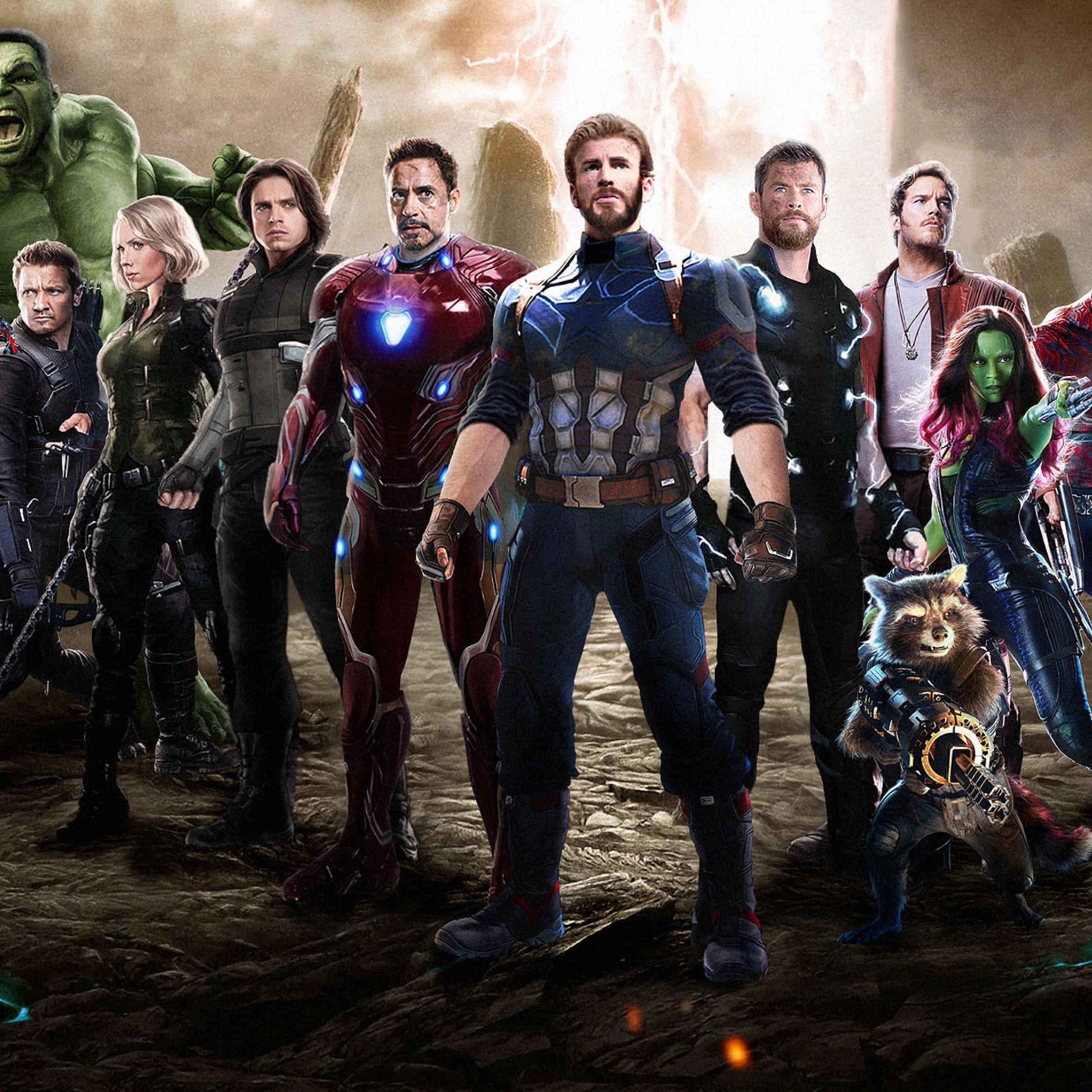 Ant Man, Captain America, Hulk, Black Panther, Thor, Iron