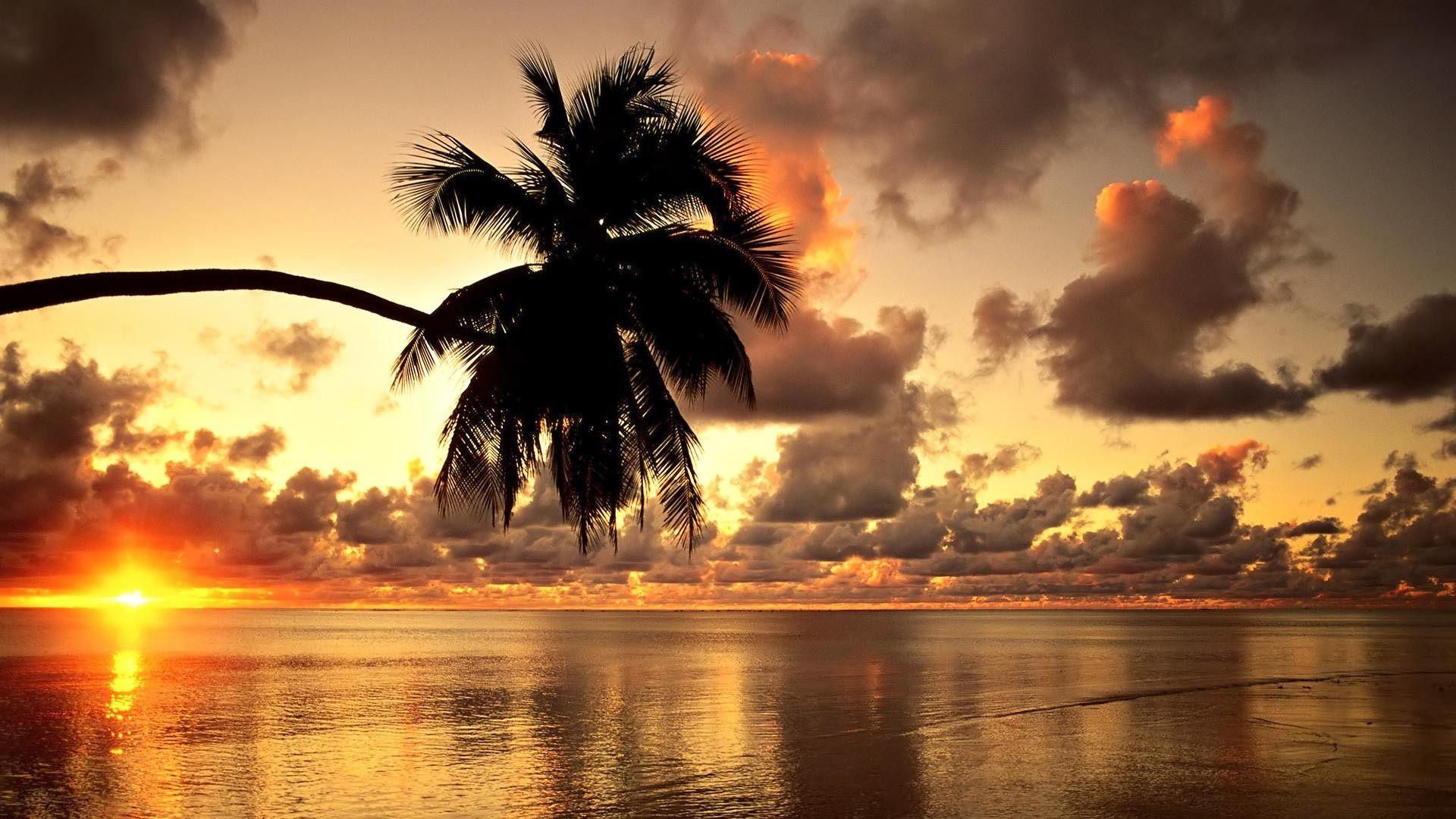 Hawaiian Sunset HD Beach Wallpaper 1080p. Beach sunset wallpaper