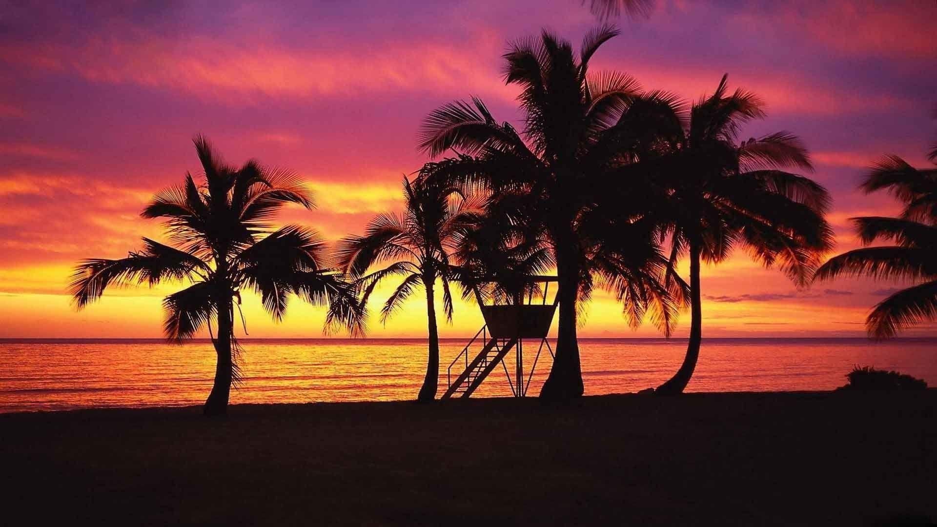 Sunrise Purple Hawaii Sunset Wallpaper