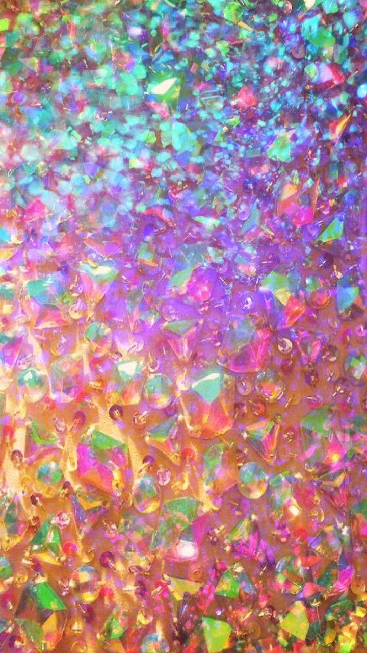 Rainbow Glittery Gems, made by me #patterns #textures #colorful
