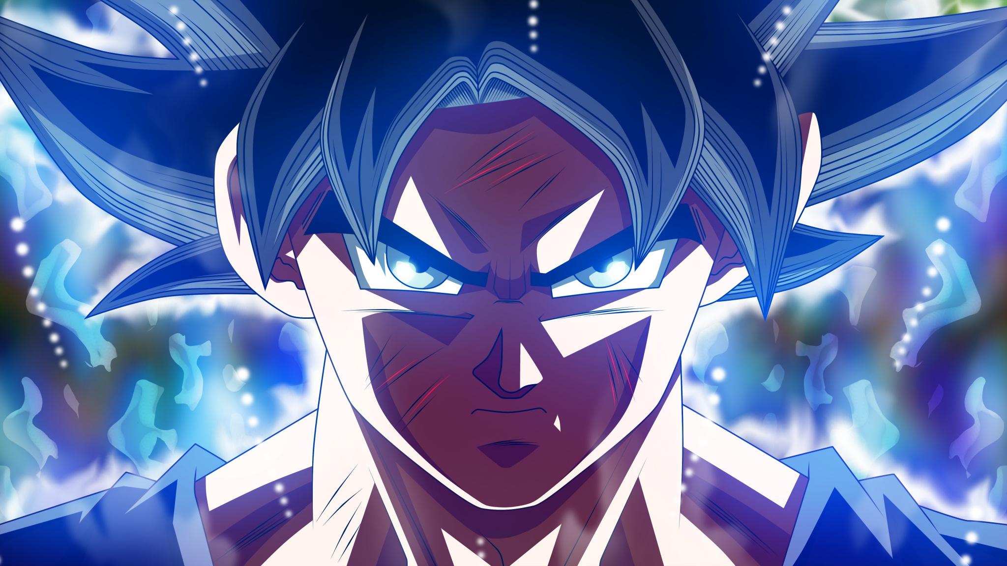 Download 2048x1152 wallpaper wounded, son goku, ultra instinct