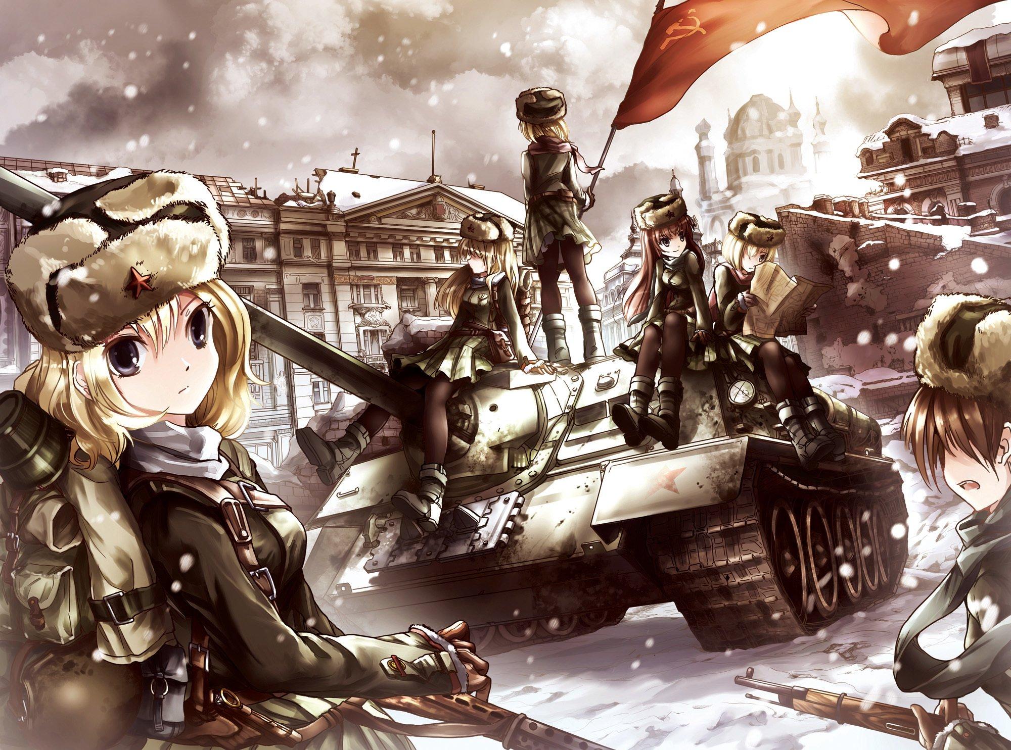 Girls und Panzer Tanks Anime Girls tank wallpaperx1485